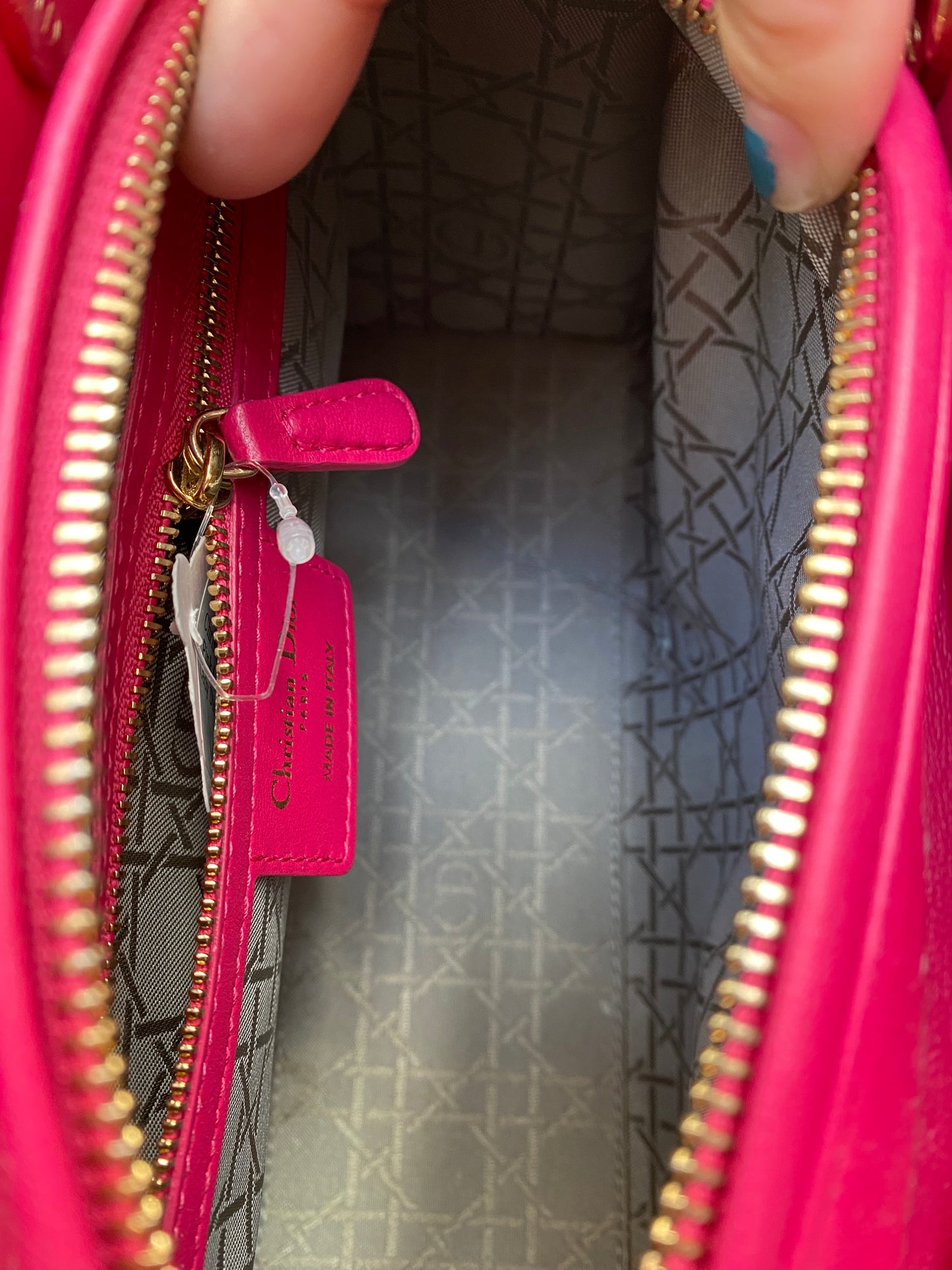 Christian Dior Pink Leather Lady Dior GHW