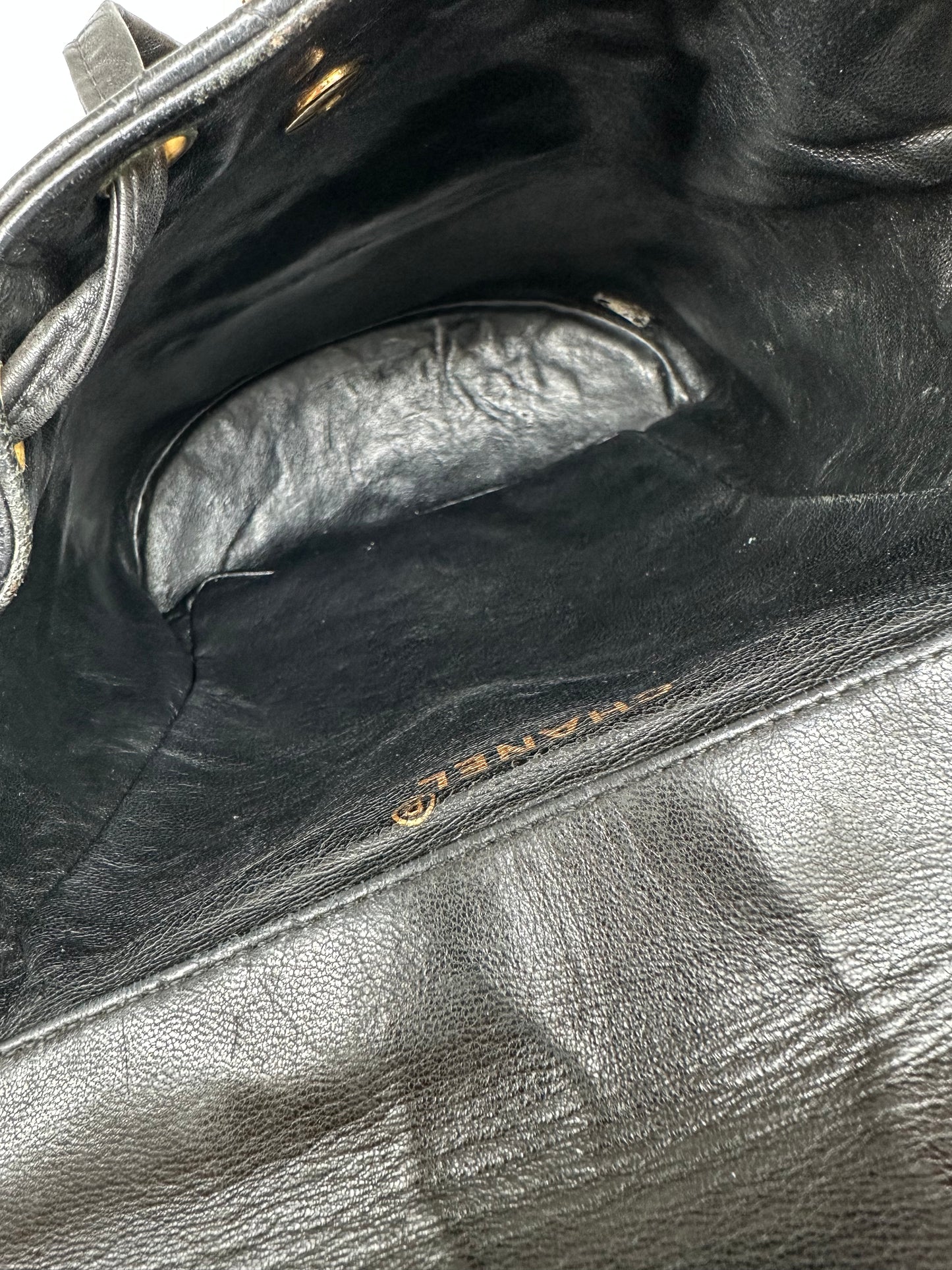 Chanel Duma Vintage Black Leather Backpack