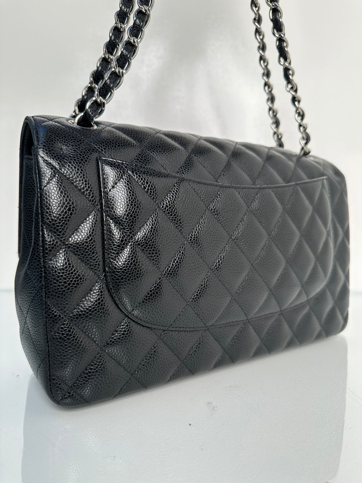 Chanel Jumbo Double Flap Black Caviar SHW