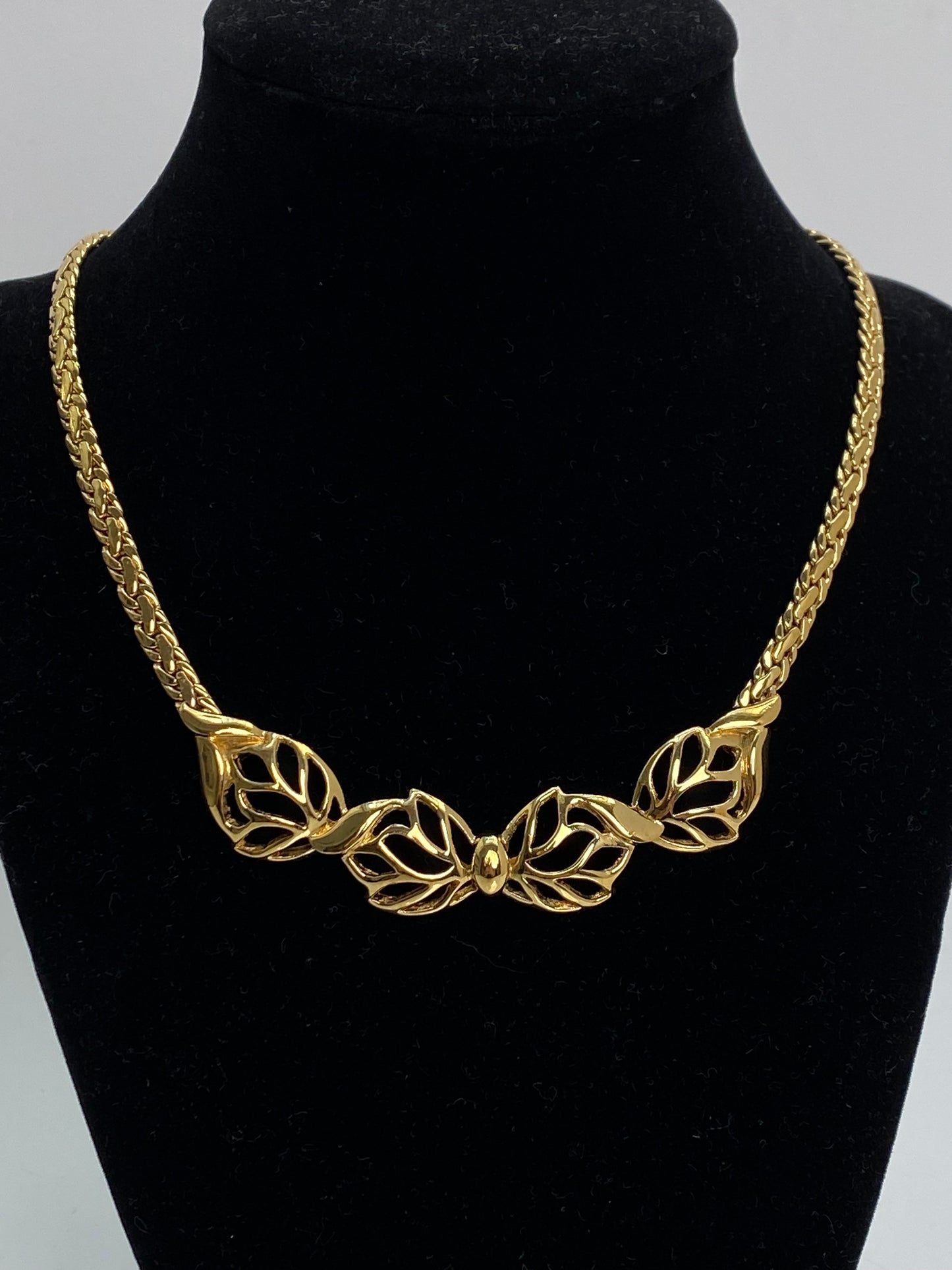 Dior Vintage Gold Leaf Necklace