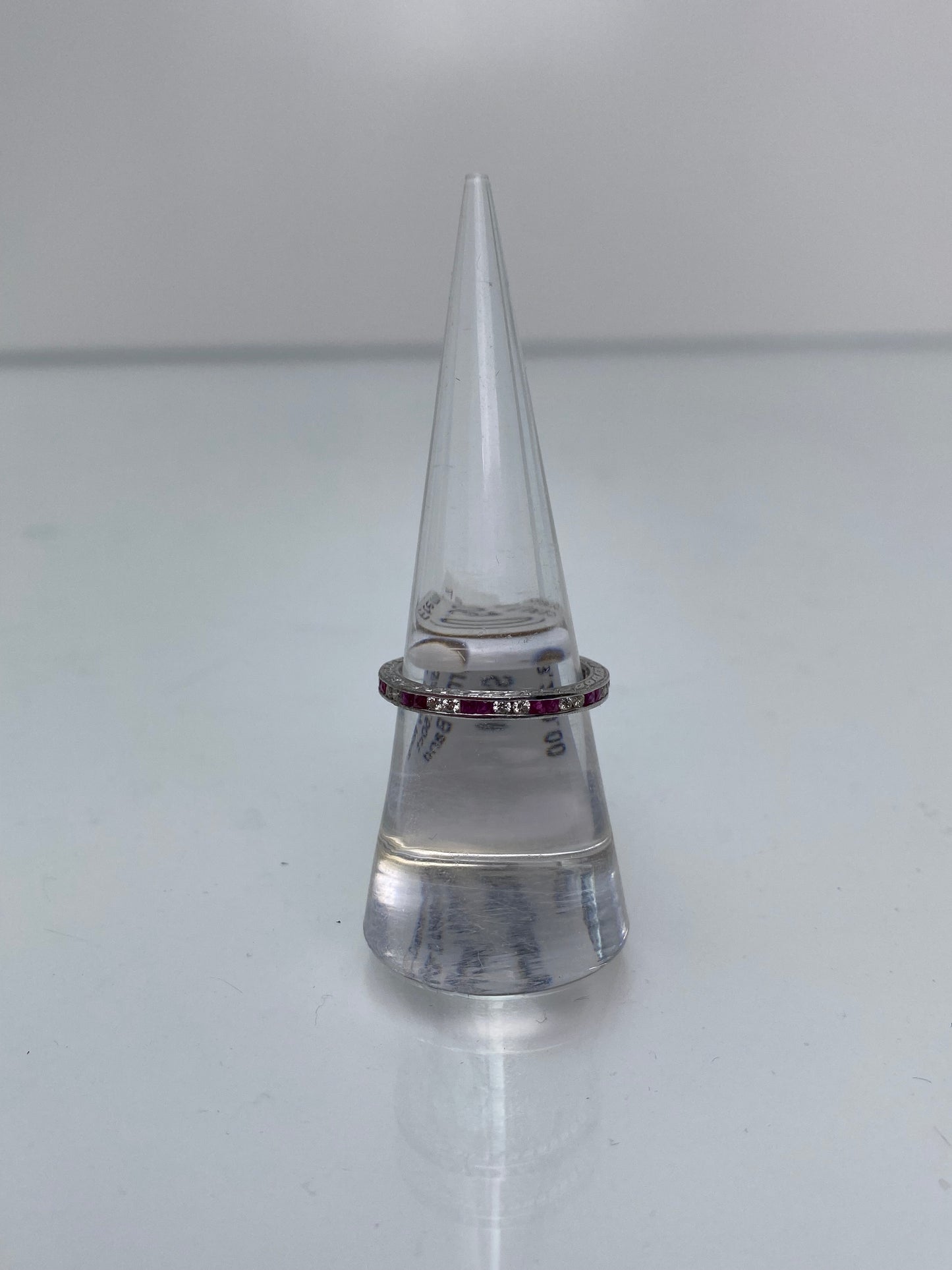 Diamond (0.50 ctw) & Ruby (0.50) Platinum Eternity Band, 7