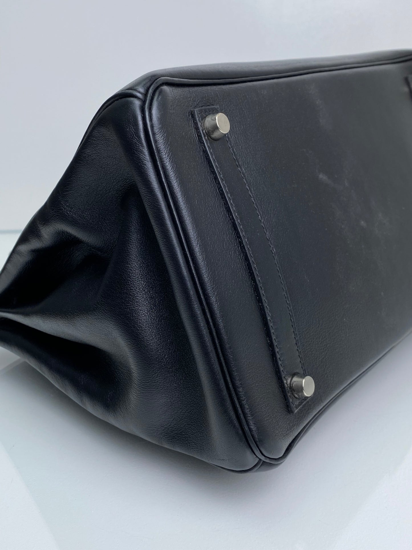 Hermes Birkin 35 Black Evercalf PHW #B