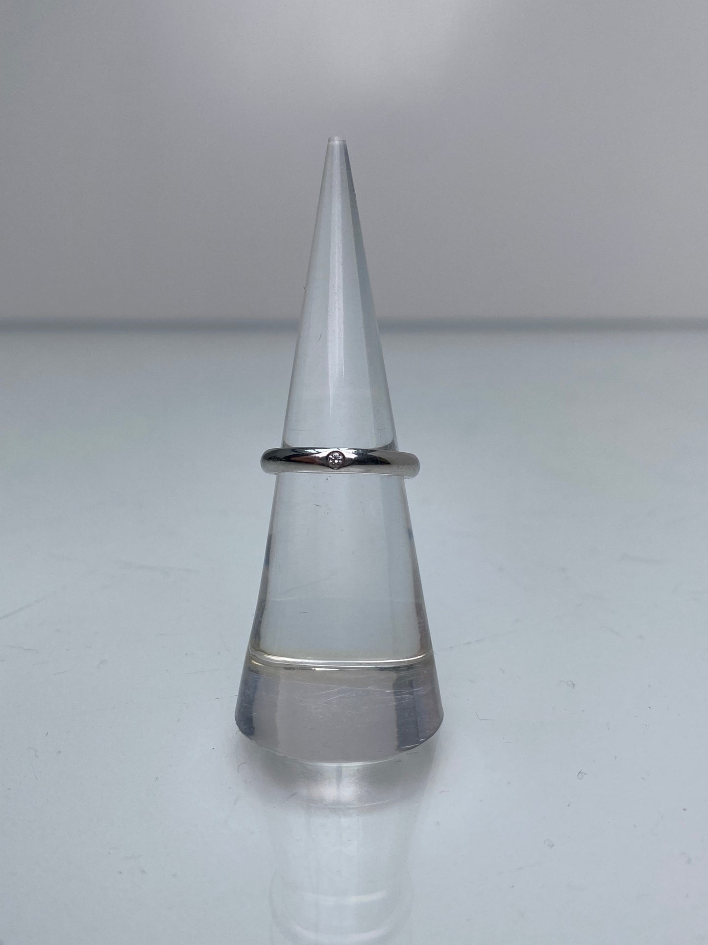Tiffany & Co Sterling Silver & Diamond Ring, 4.25