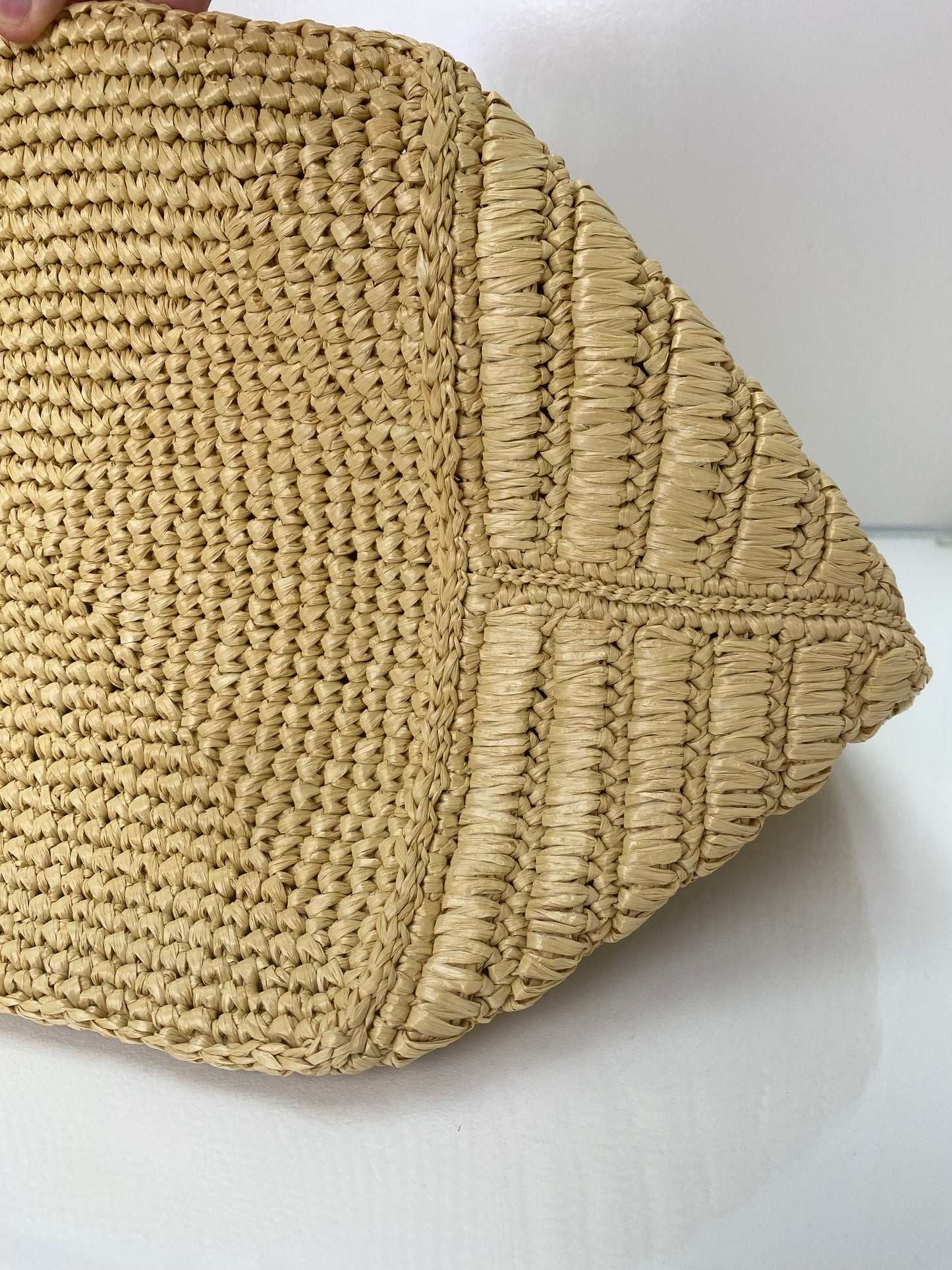 Gucci Brown Leather & Raffia Woven Medium Tote Bag