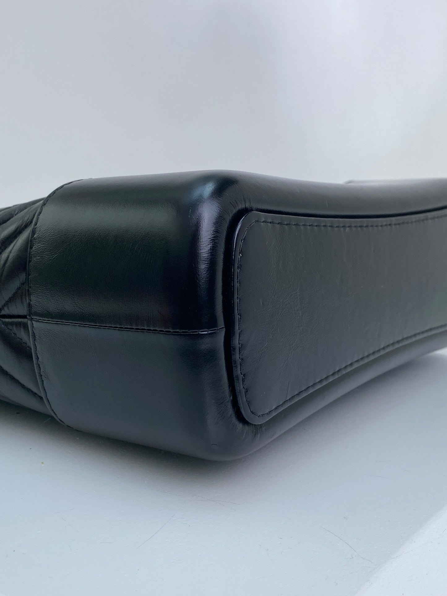 Chanel Black on Black Crinkled Calfskin Gabrielle #28