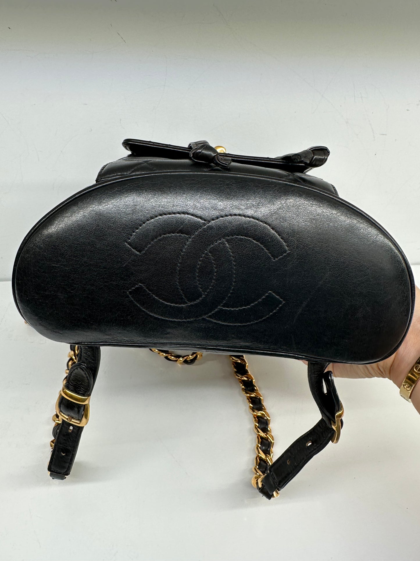 Chanel Duma Vintage Black Leather Backpack
