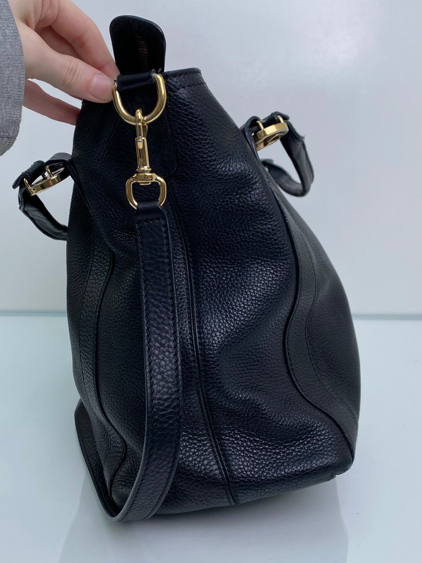 Gucci Miss GG Black Leather Shoulder Bag GHW