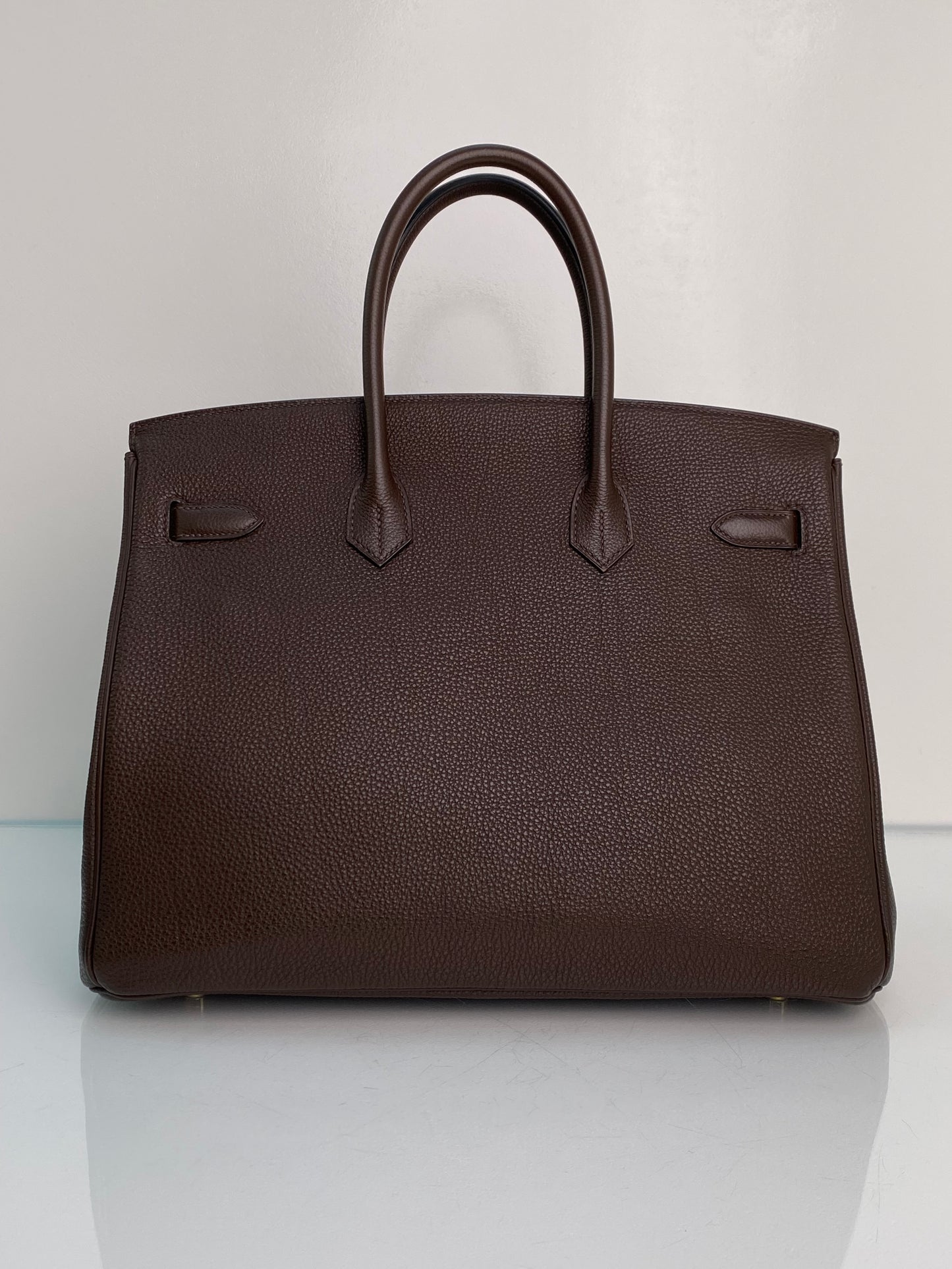 Hermes Birkin 35 Chocolate Togo GHW #Q