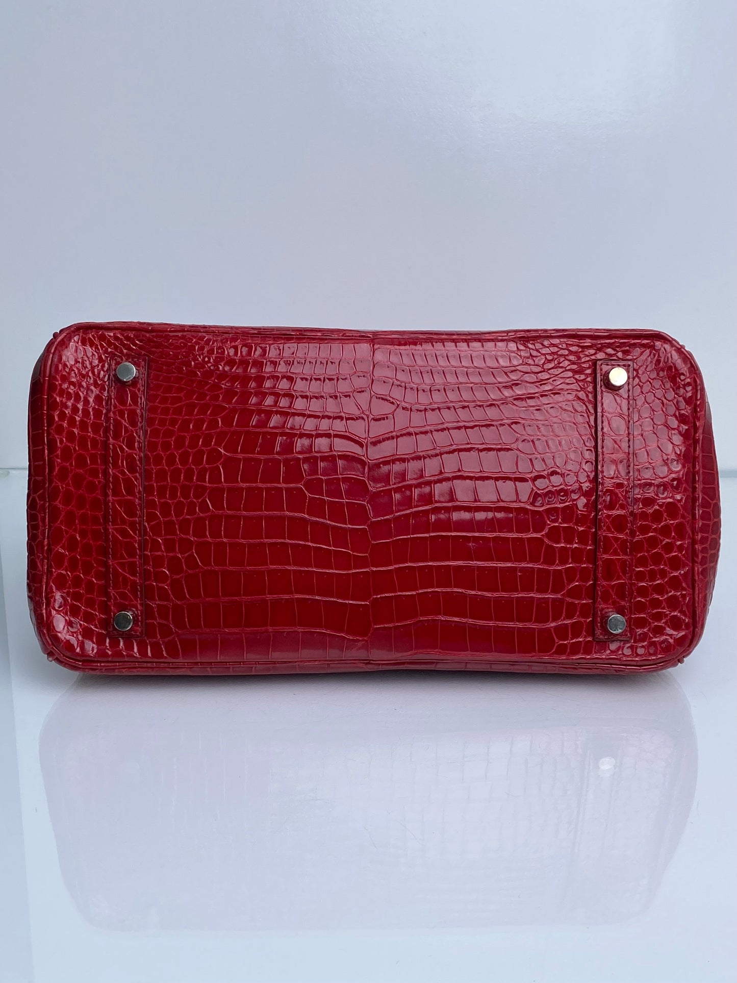 Hermes Birkin 35 Braise Shiny Porosus PHW #O