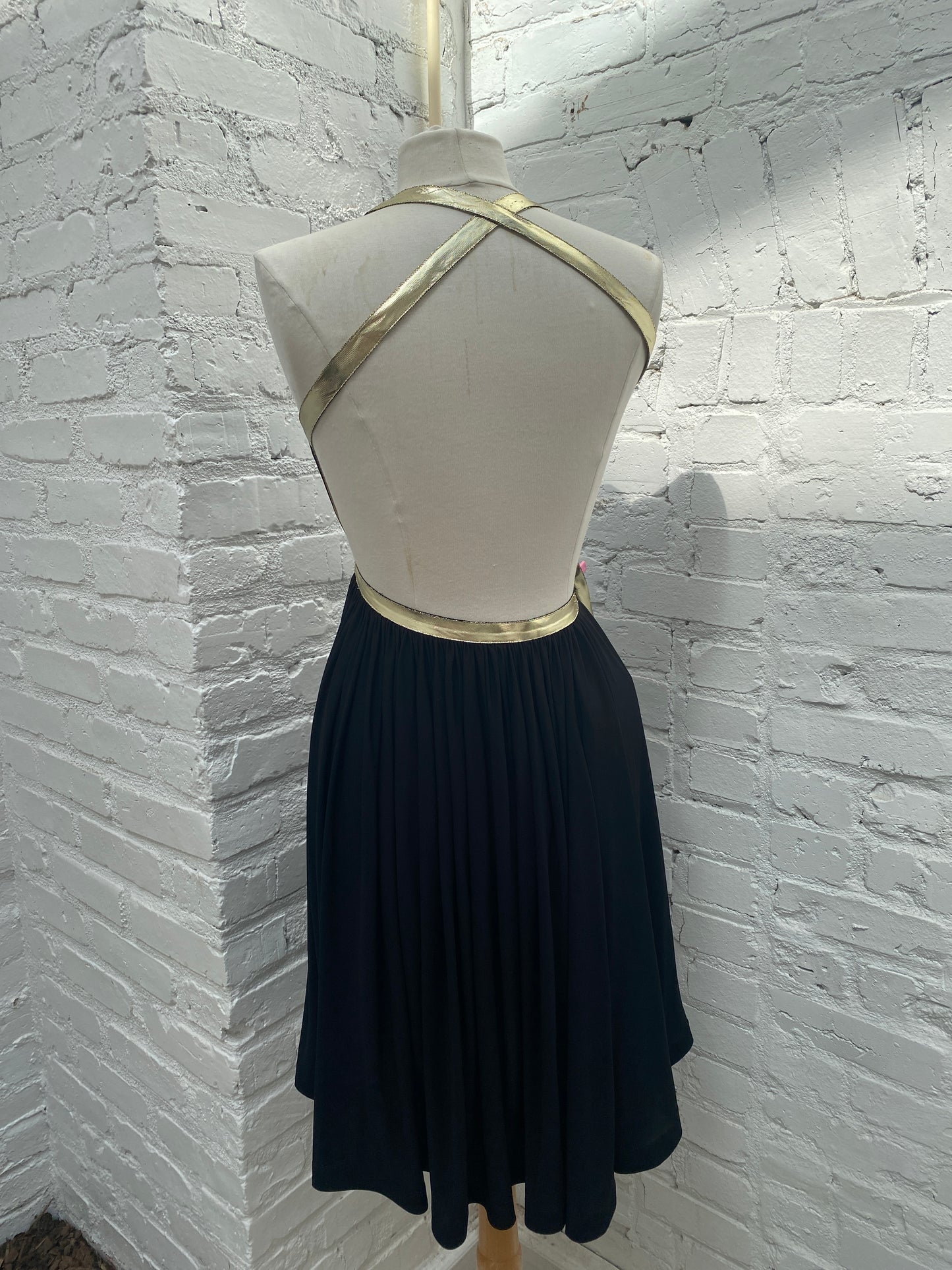 Alaia Black & Gold Wrap Dress, XS