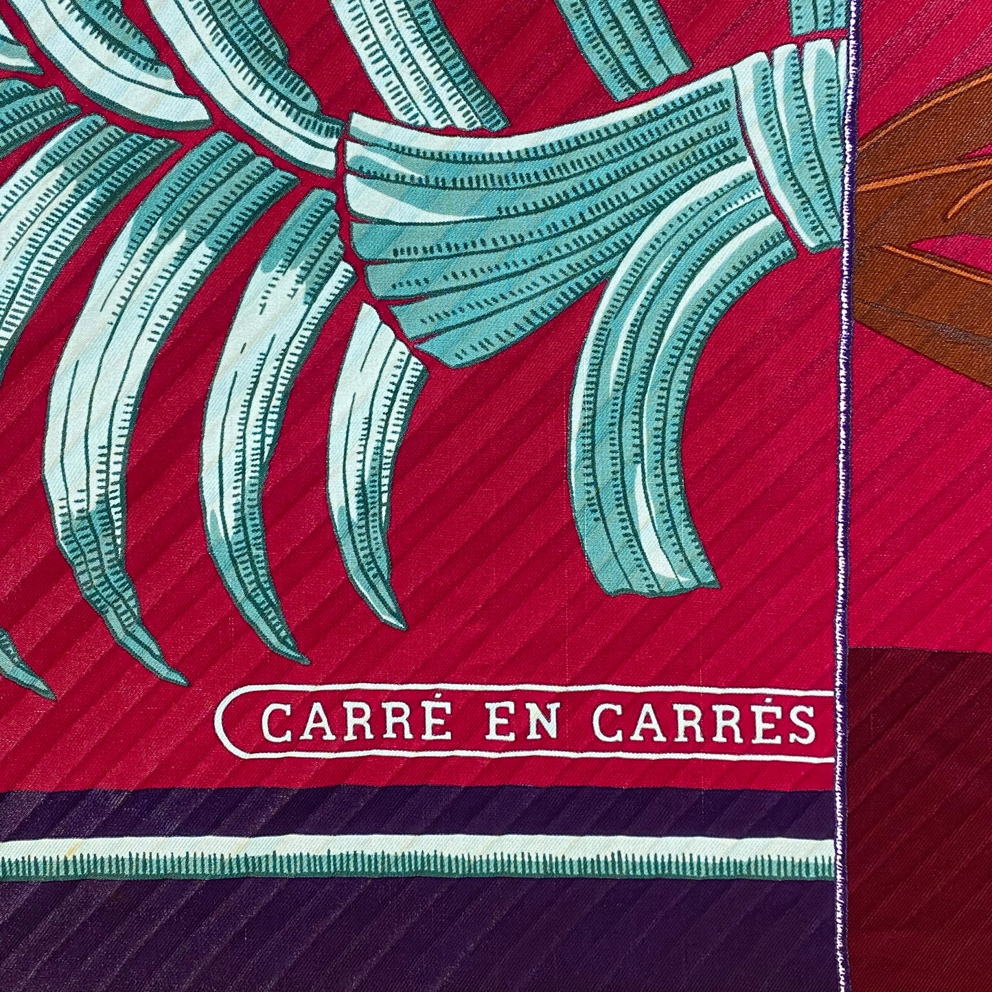 Hermes Pink & Purple Pleated 'Carre En Carres' Scarf