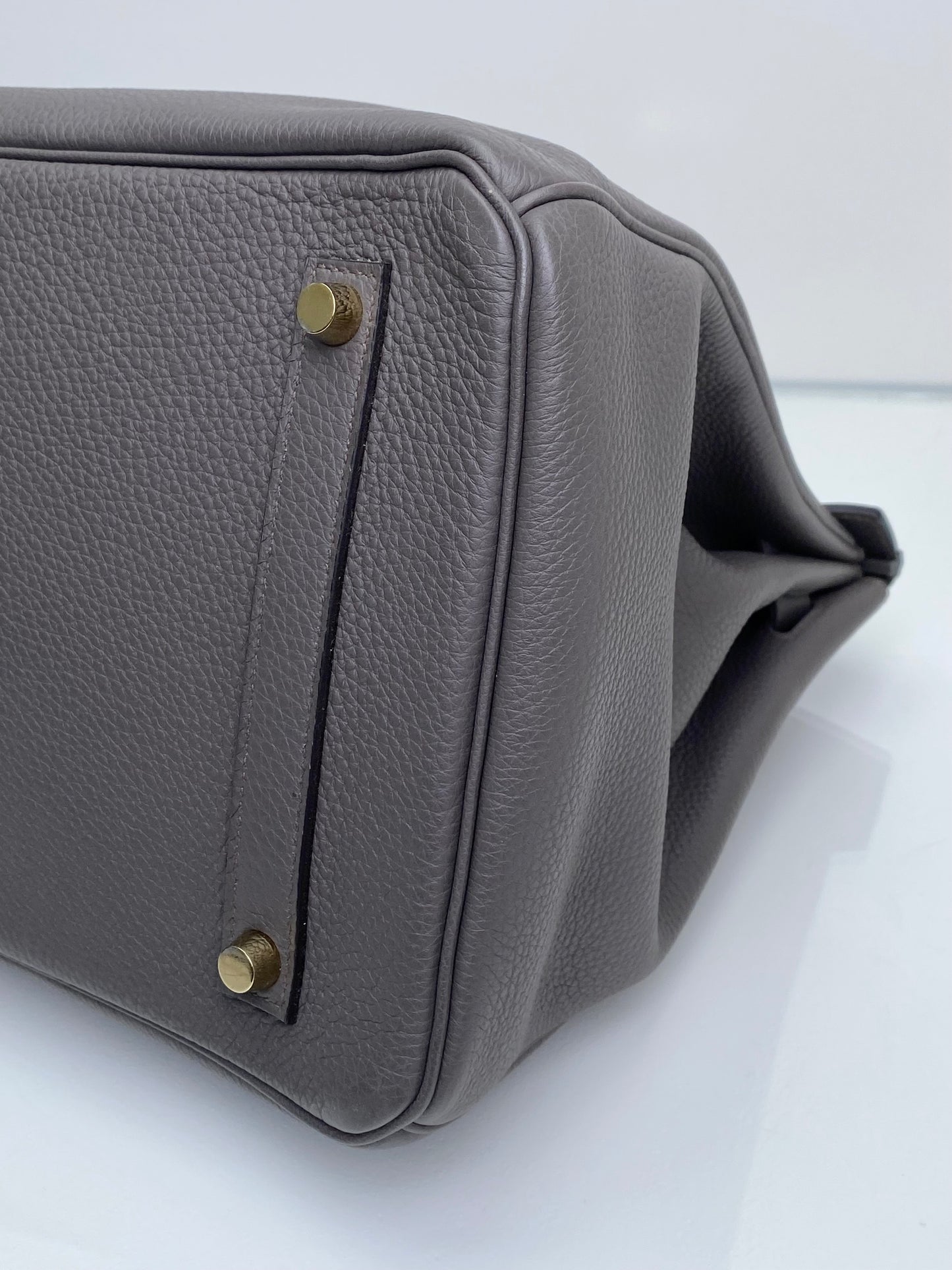Hermes Birkin 35 Gris Etain Togo GHW #A
