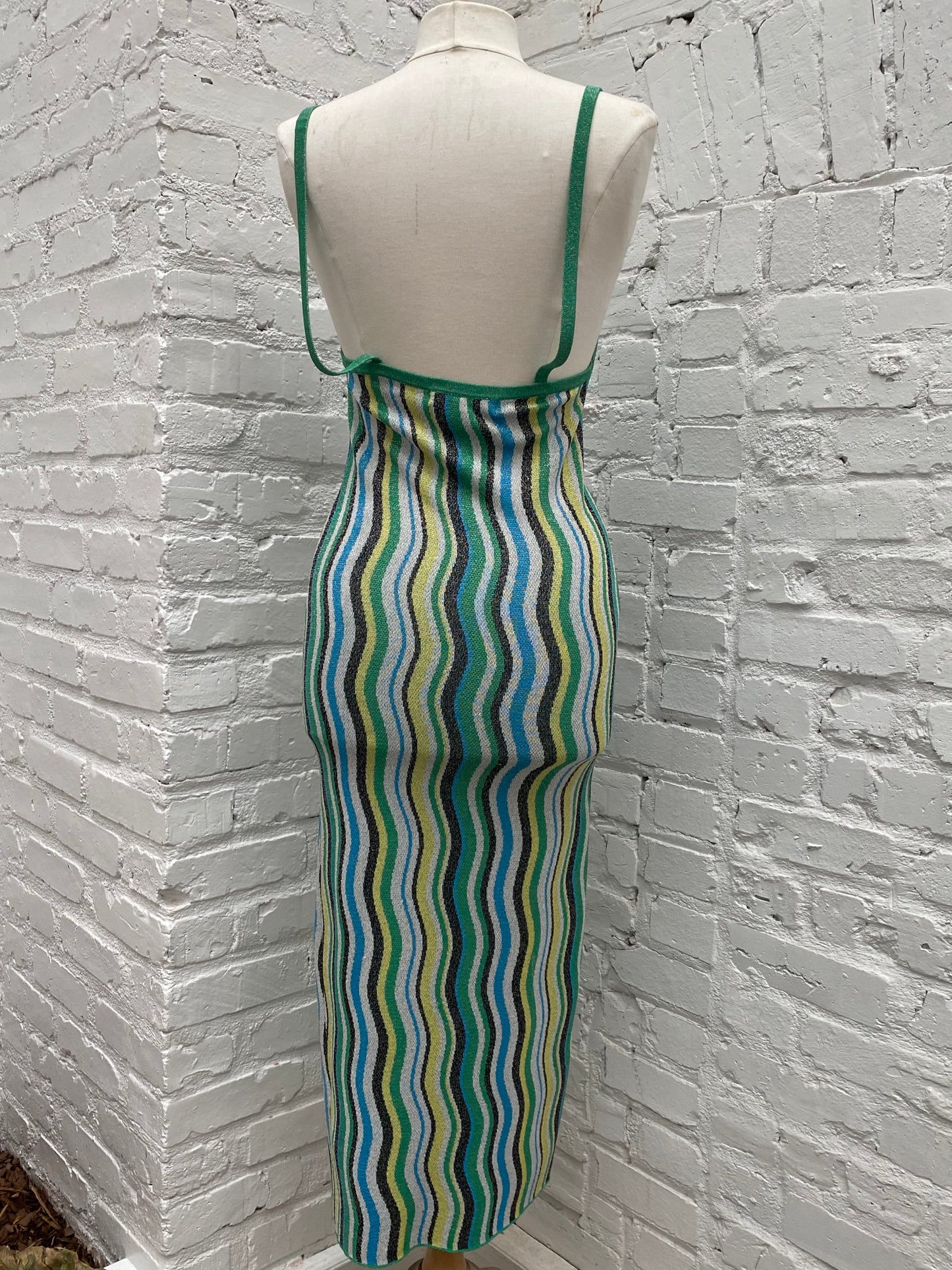 Simon Miller Libra Green, Blue & Black Glitter Dress, S