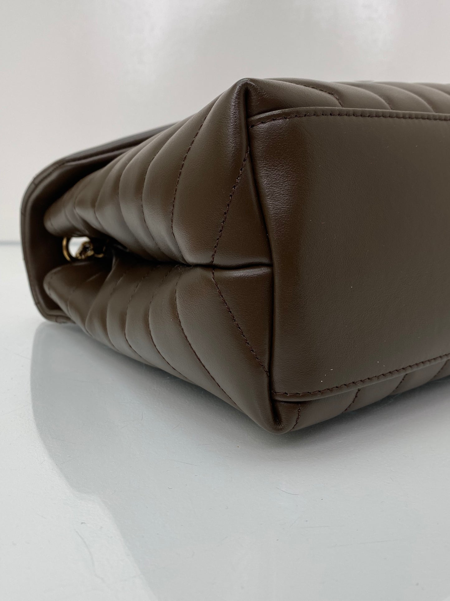 Saint Laurent Loulou Brown Matelasse Bag GHW