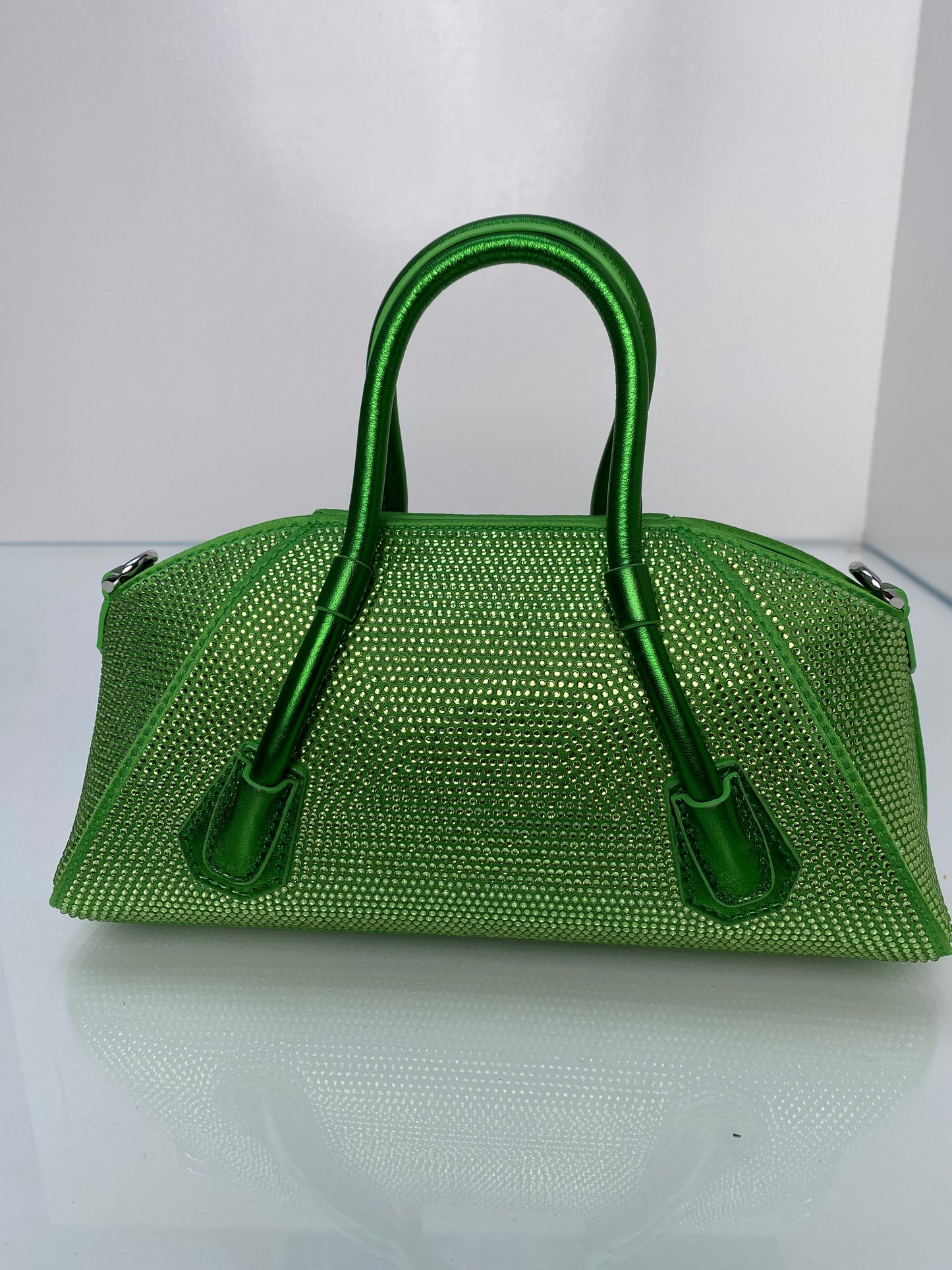 Givenchy Mini Antigona Stretch Green Rhinestone Bag SHW