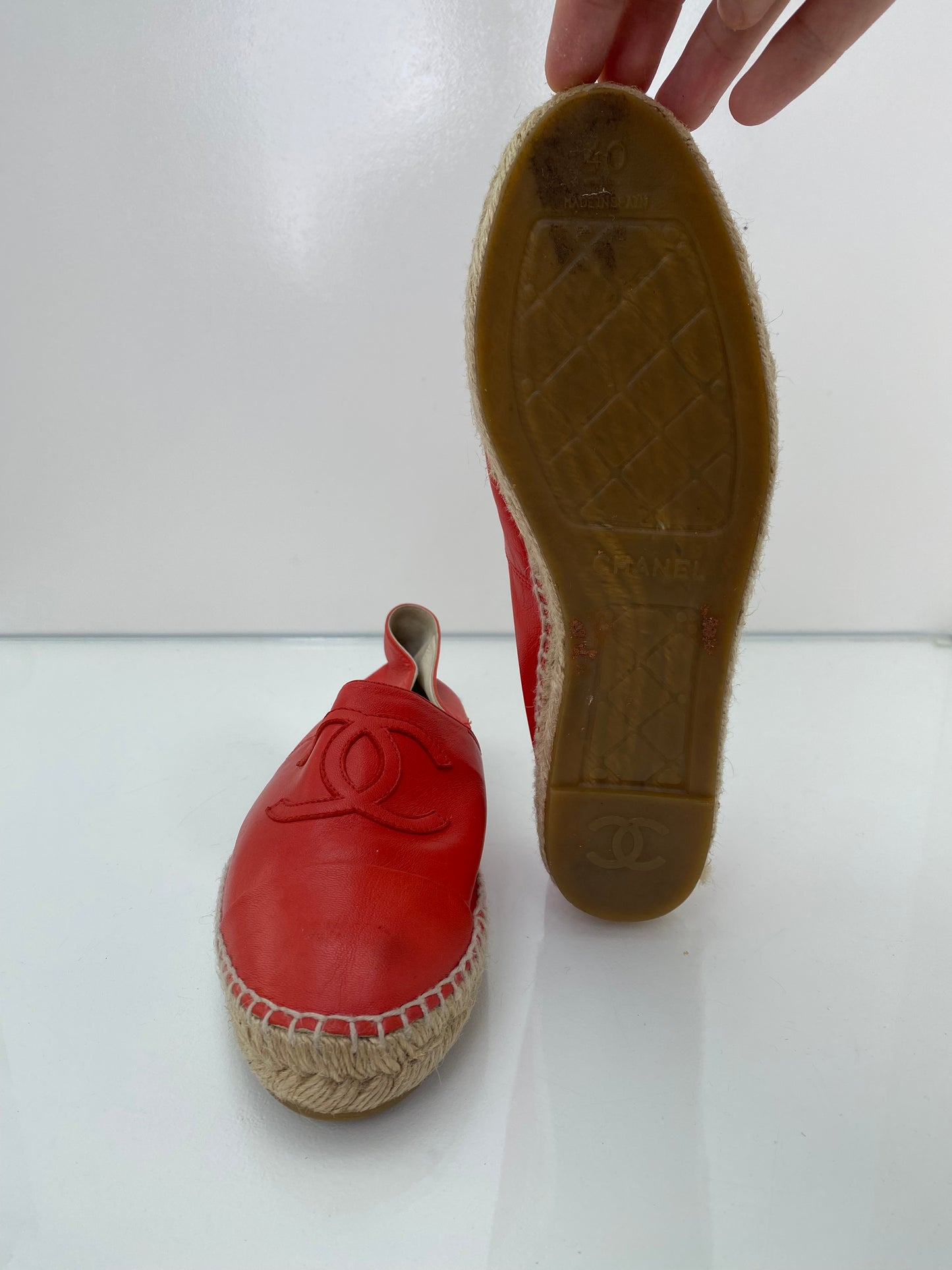 Chanel Red CC Espadrilles, 40