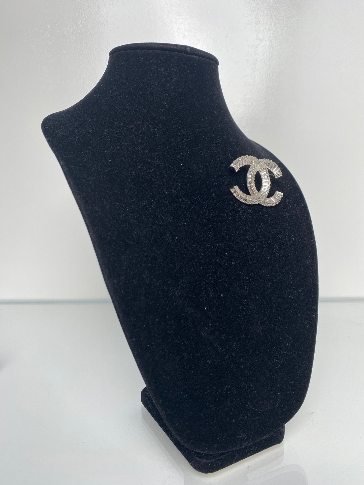 Chanel Crystal CC Baguette Brooch