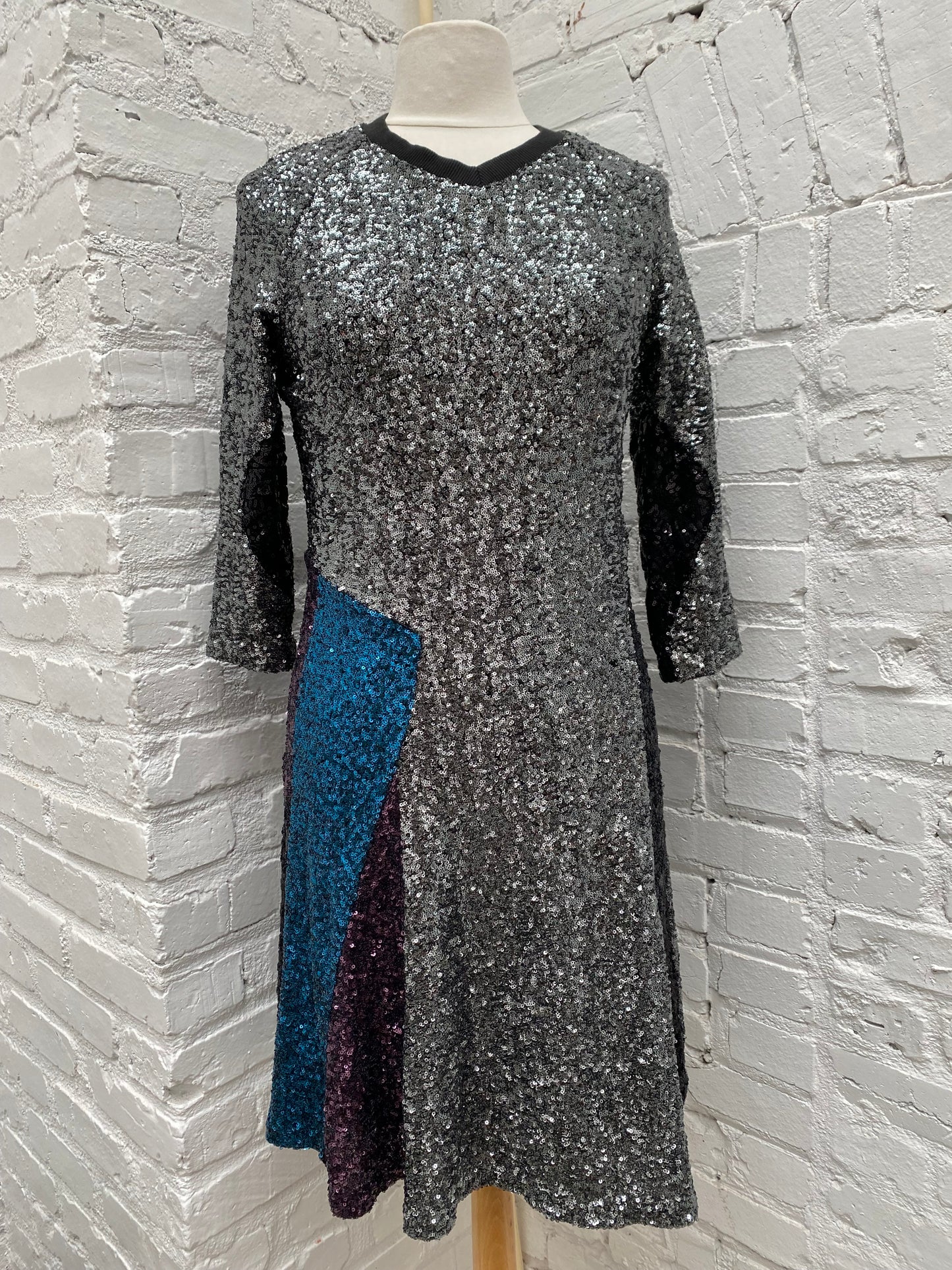 Koche Gray, Purple & Blue Sequin Dress, 40