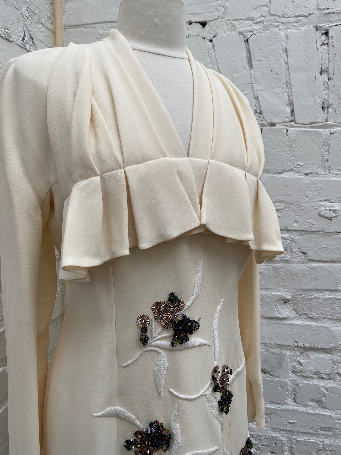 Dior Cream Embellished Shift Dress, 42