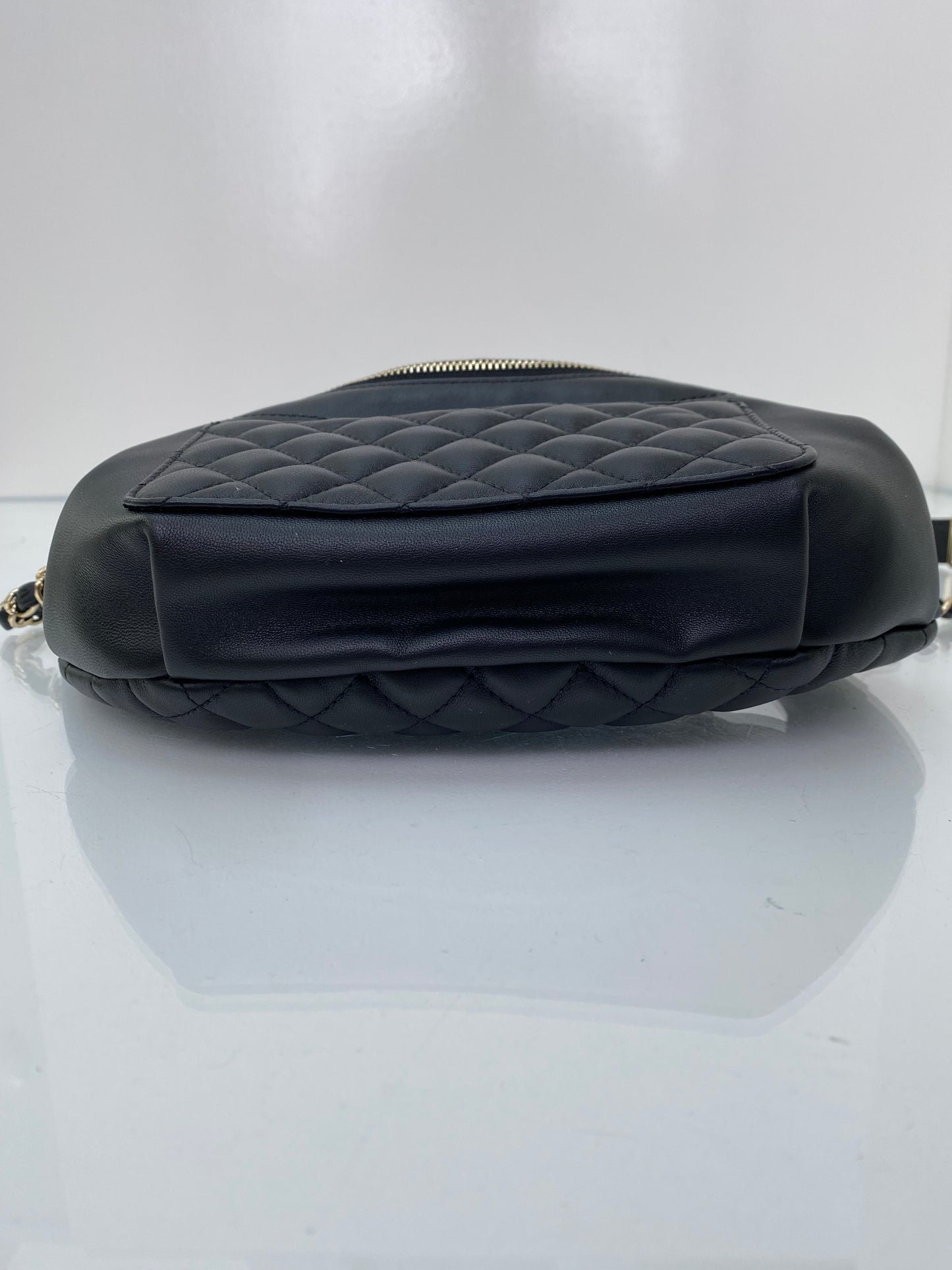 Chanel Black Semi Quilted Bum Bag GHW
