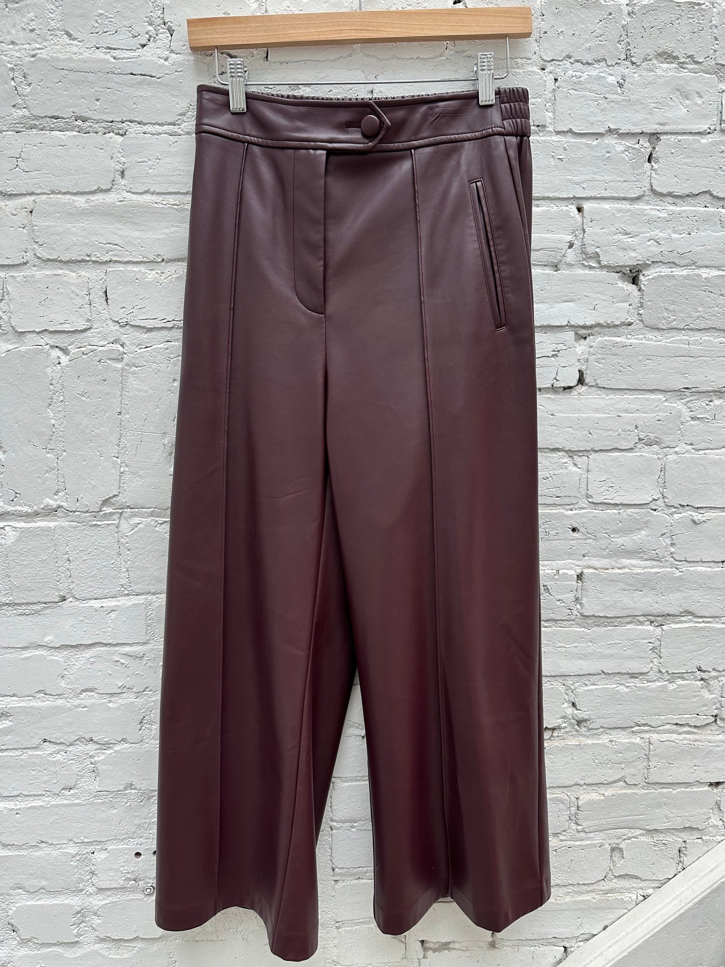 Suncoo Aubergine Pleather Pants, S