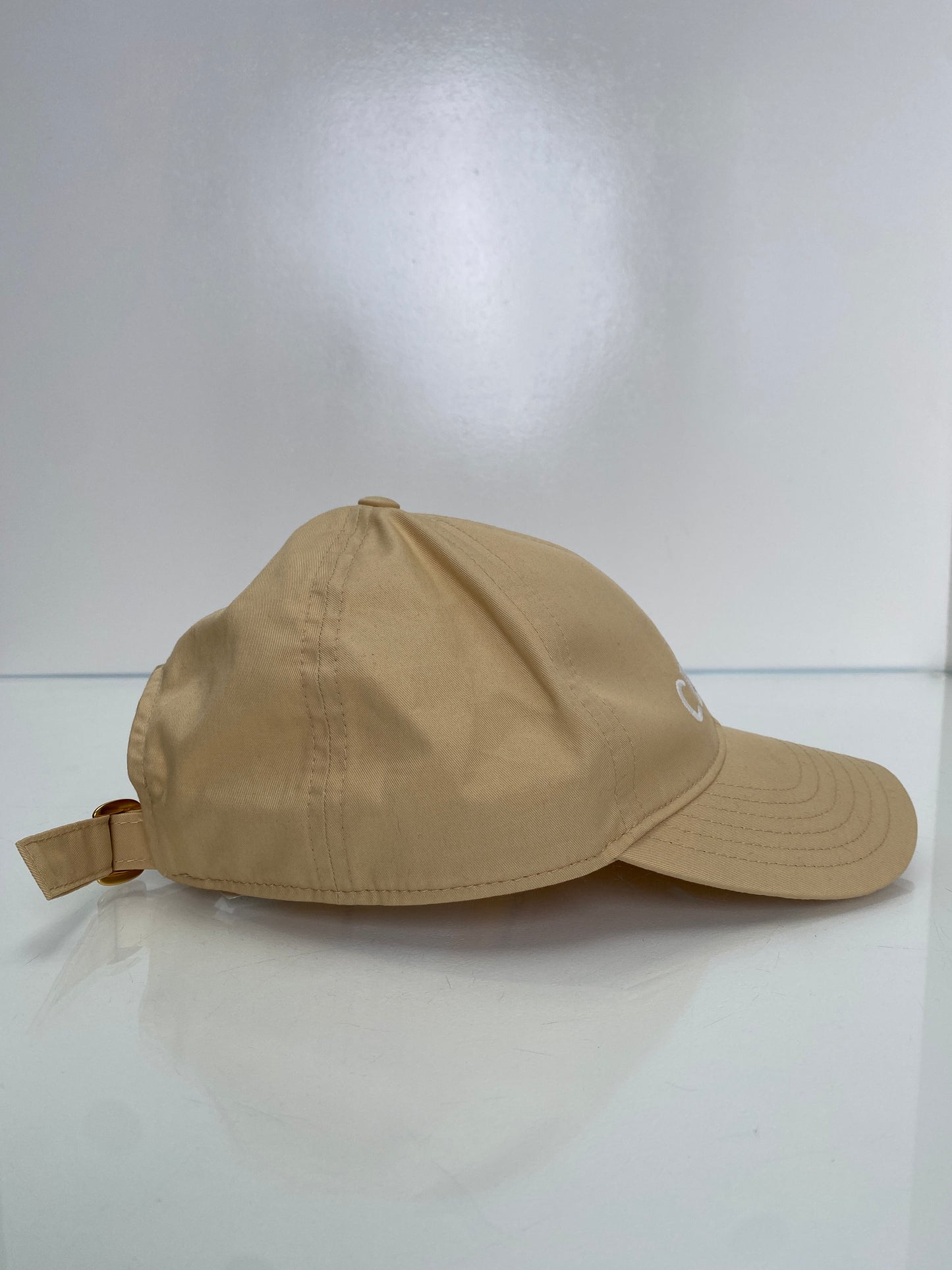 Celine Cream Baseball Hat, L