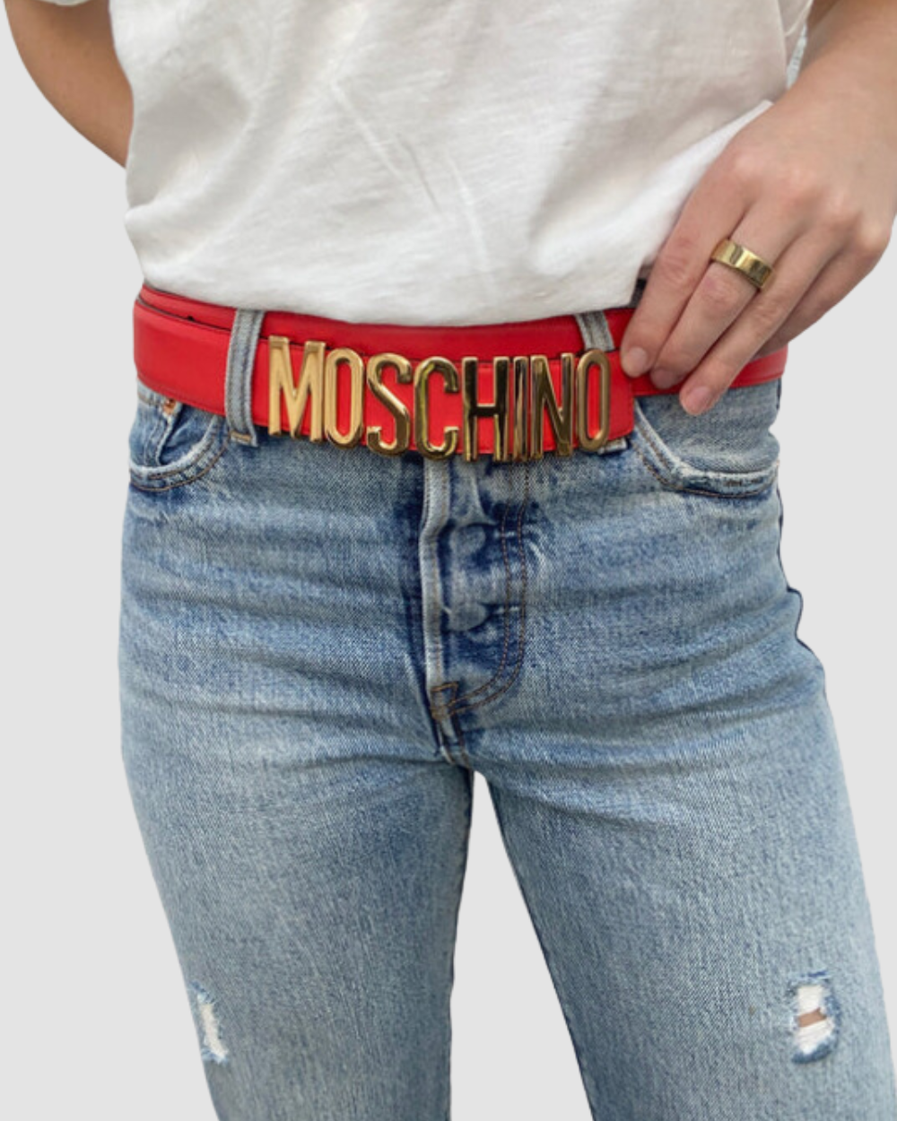 Moschino red discount belt