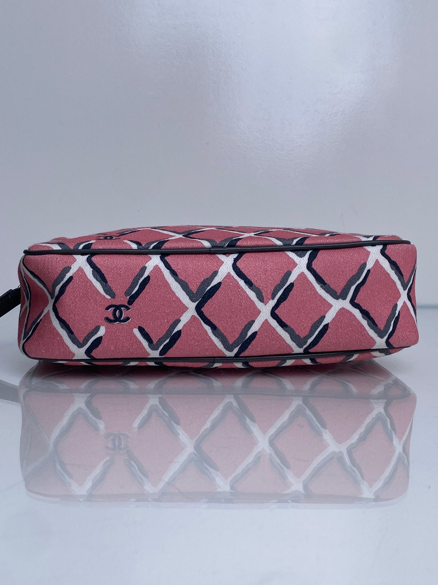 Chanel Coco Beach Pink Canvas/Leather Pouch SHW #26