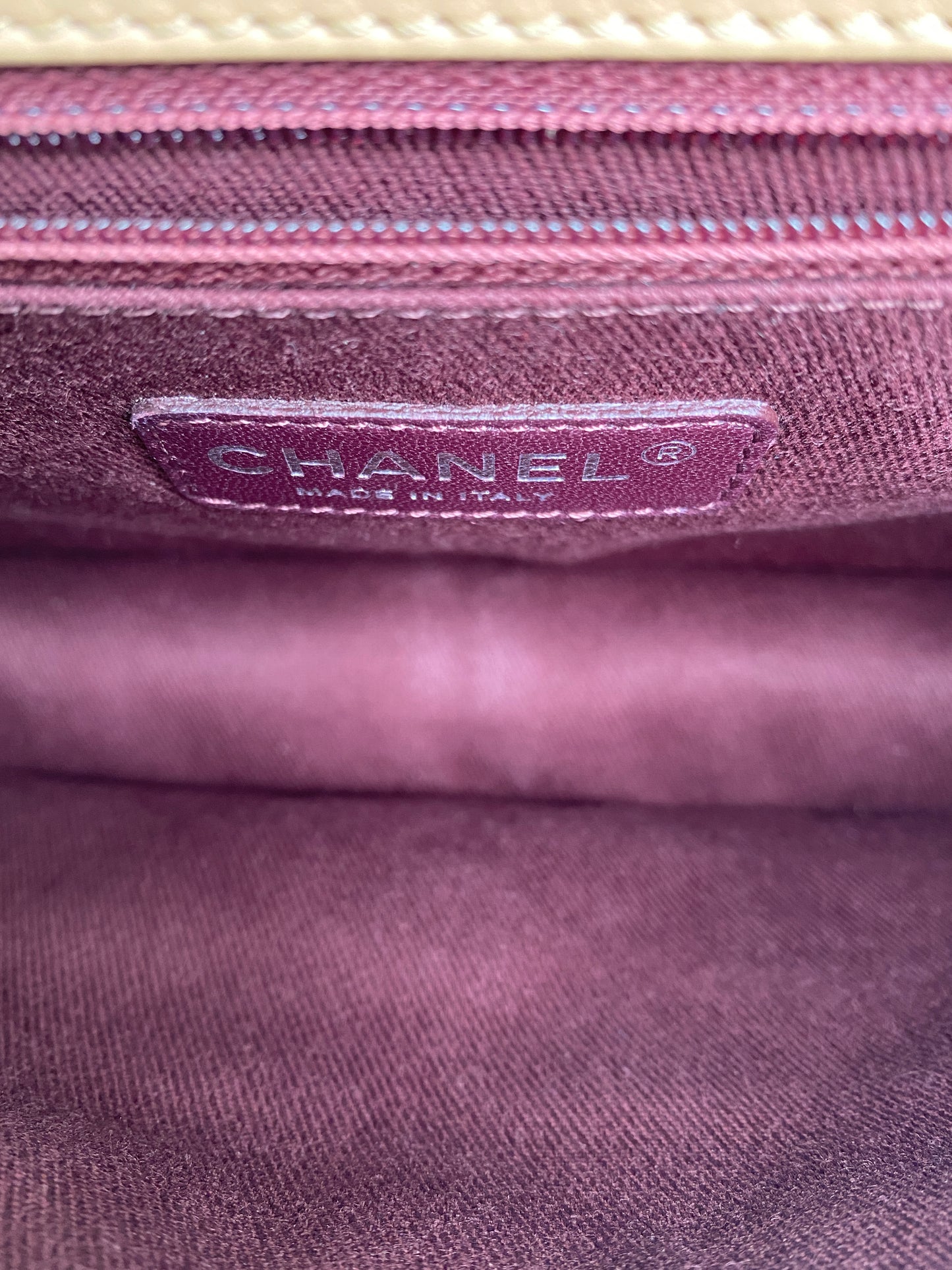 Chanel Beige French Riviera Calfskin Medium Flap RHW