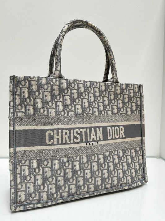 Christian Dior Grey Oblique Book Tote
