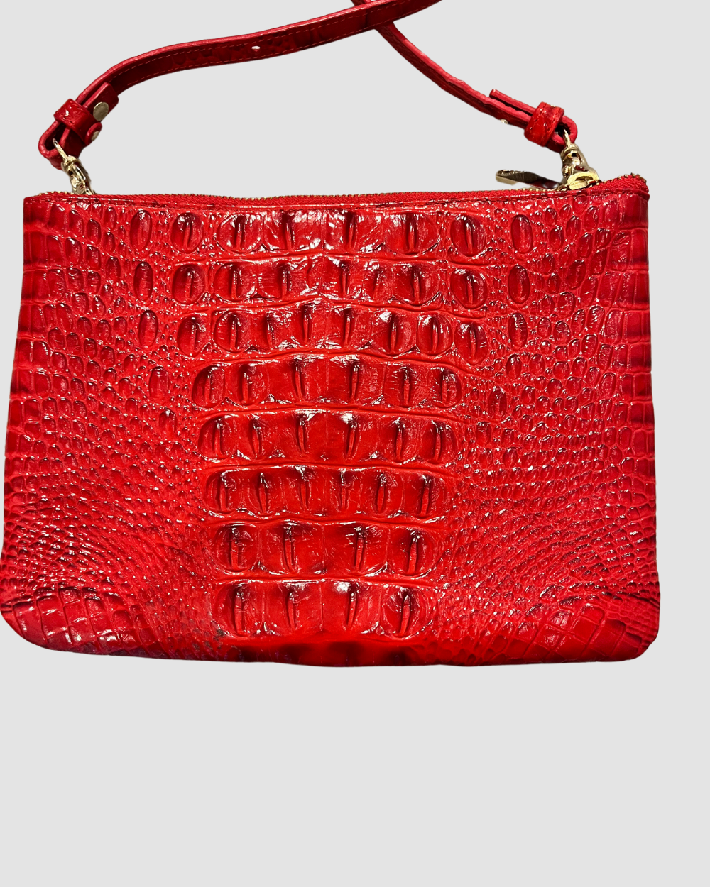 Brahmin red double zip crossbody