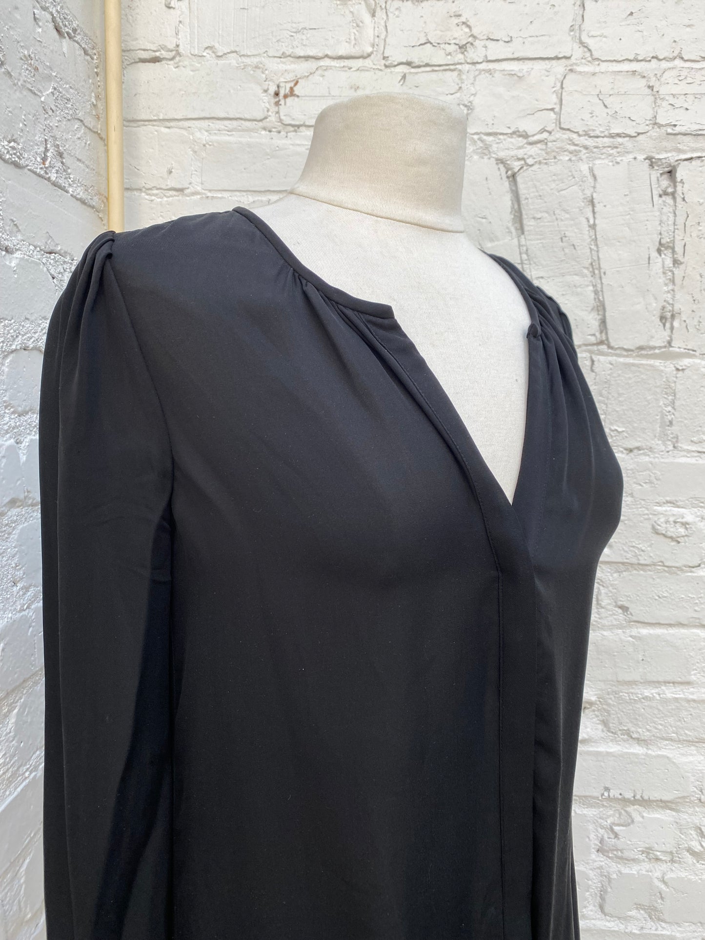 Joie Black Sheer Long Sleeve Blouse, XS