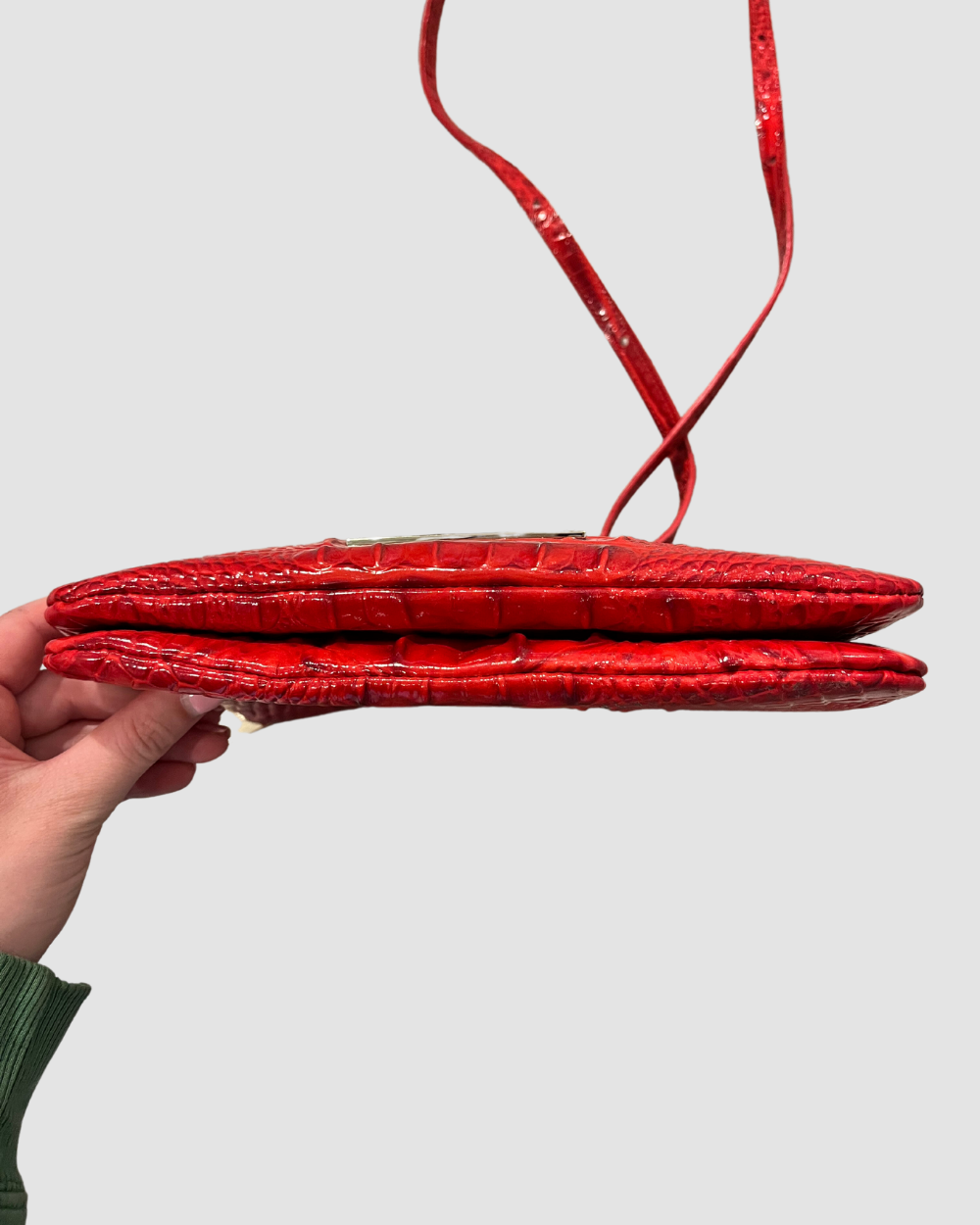 Brahmin red double zip crossbody