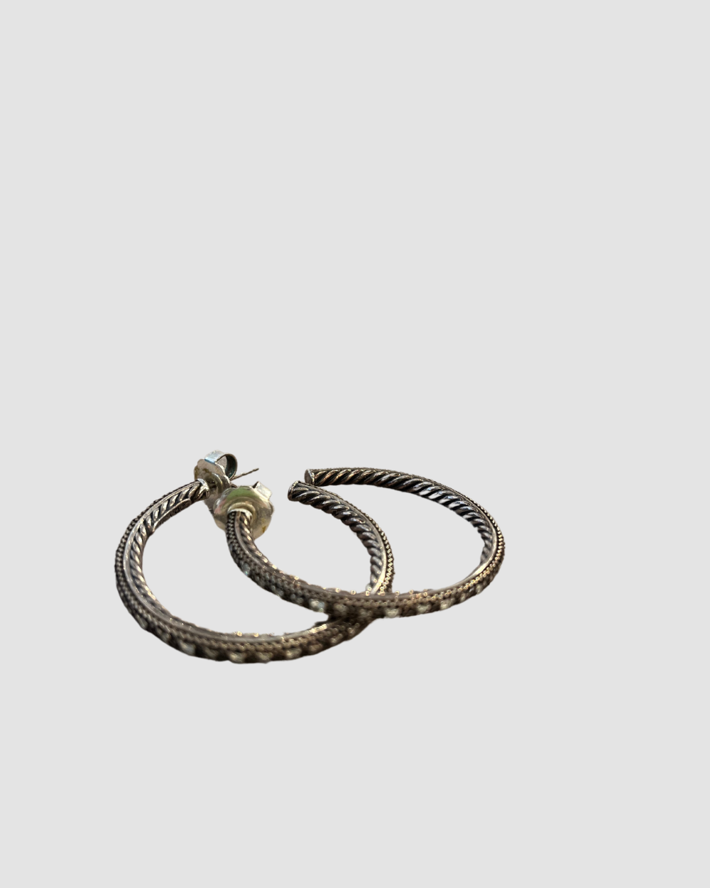 David Yurman Cable Classic Hoop w Diamonds