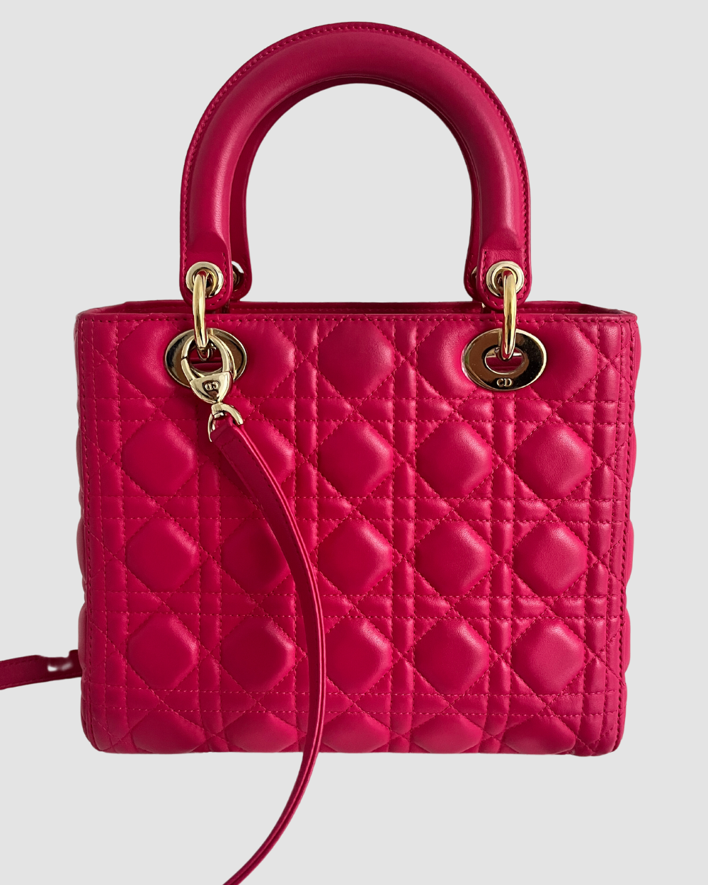Christian Dior Pink Leather Lady Dior GHW