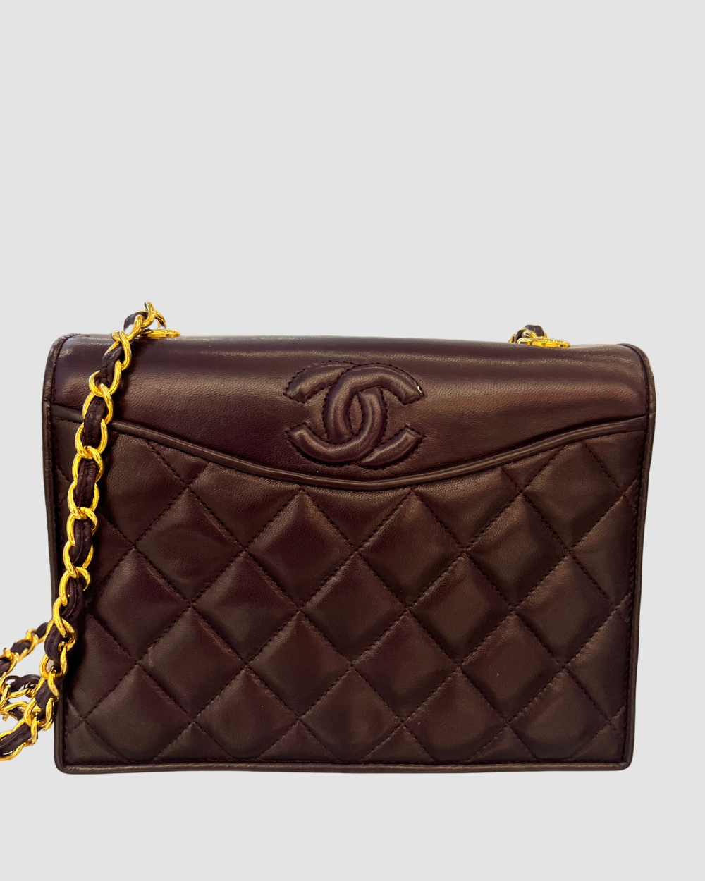 Chanel Purple Lambskin Quilted Mini Bag GHW