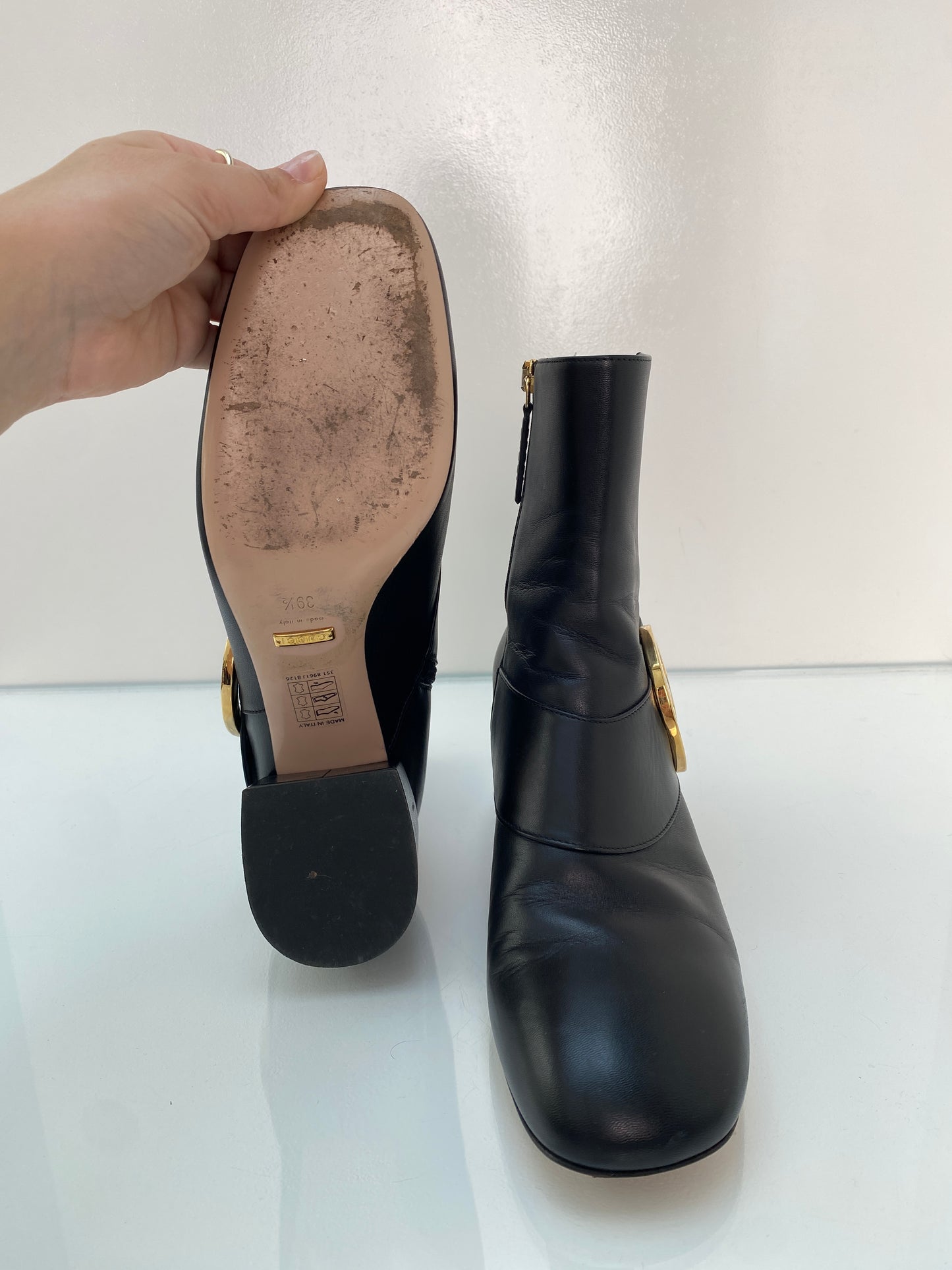 Gucci Black Blondie GG Ankle Boots, 39.5