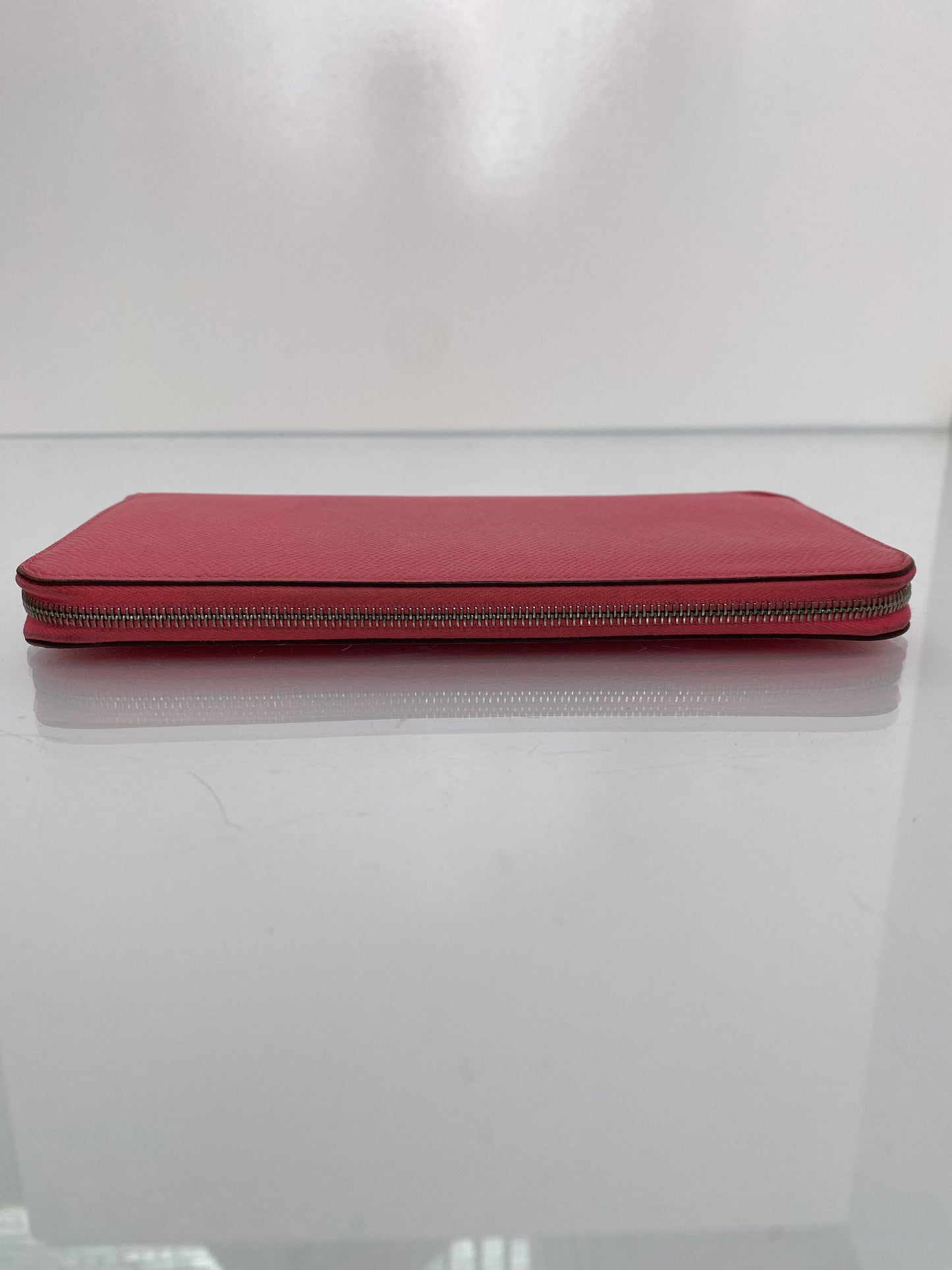 Hermes Azap Silk Rose Azalee Epsom Zip around Long wallet PHW