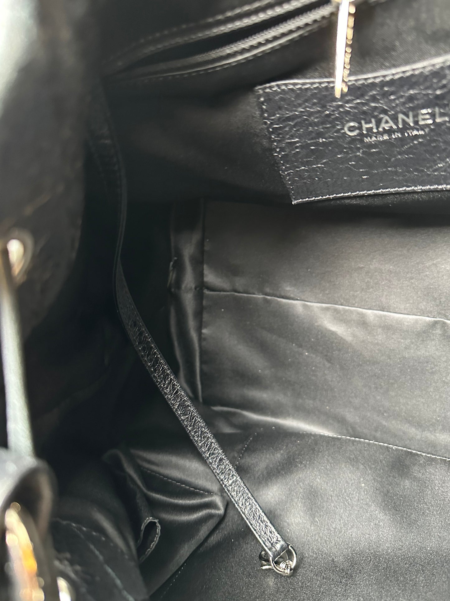 Chanel Black On The Road Calfskin Drawstring Tote SHW #14
