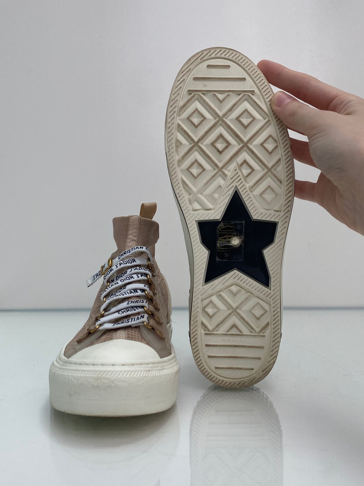 Christian Dior J’adior Blush Cannage Hightops, 38.5