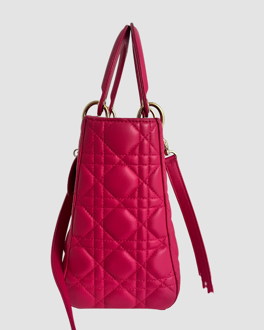 Christian Dior Pink Leather Lady Dior GHW