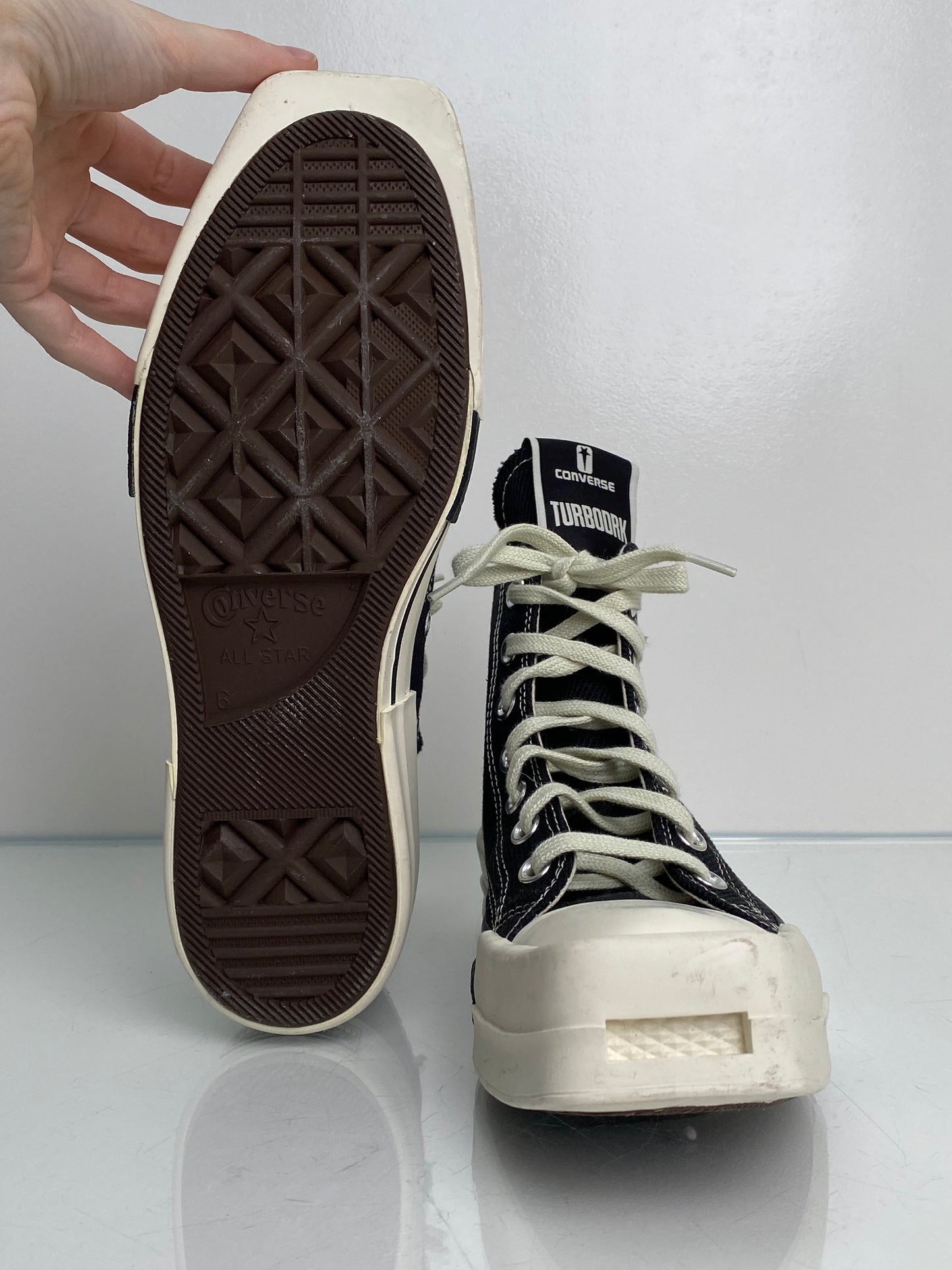Converse X Rick Owens TURBODRK Chuck 70 Black & White High-Top Sneakers, Men's 6/Womens 8