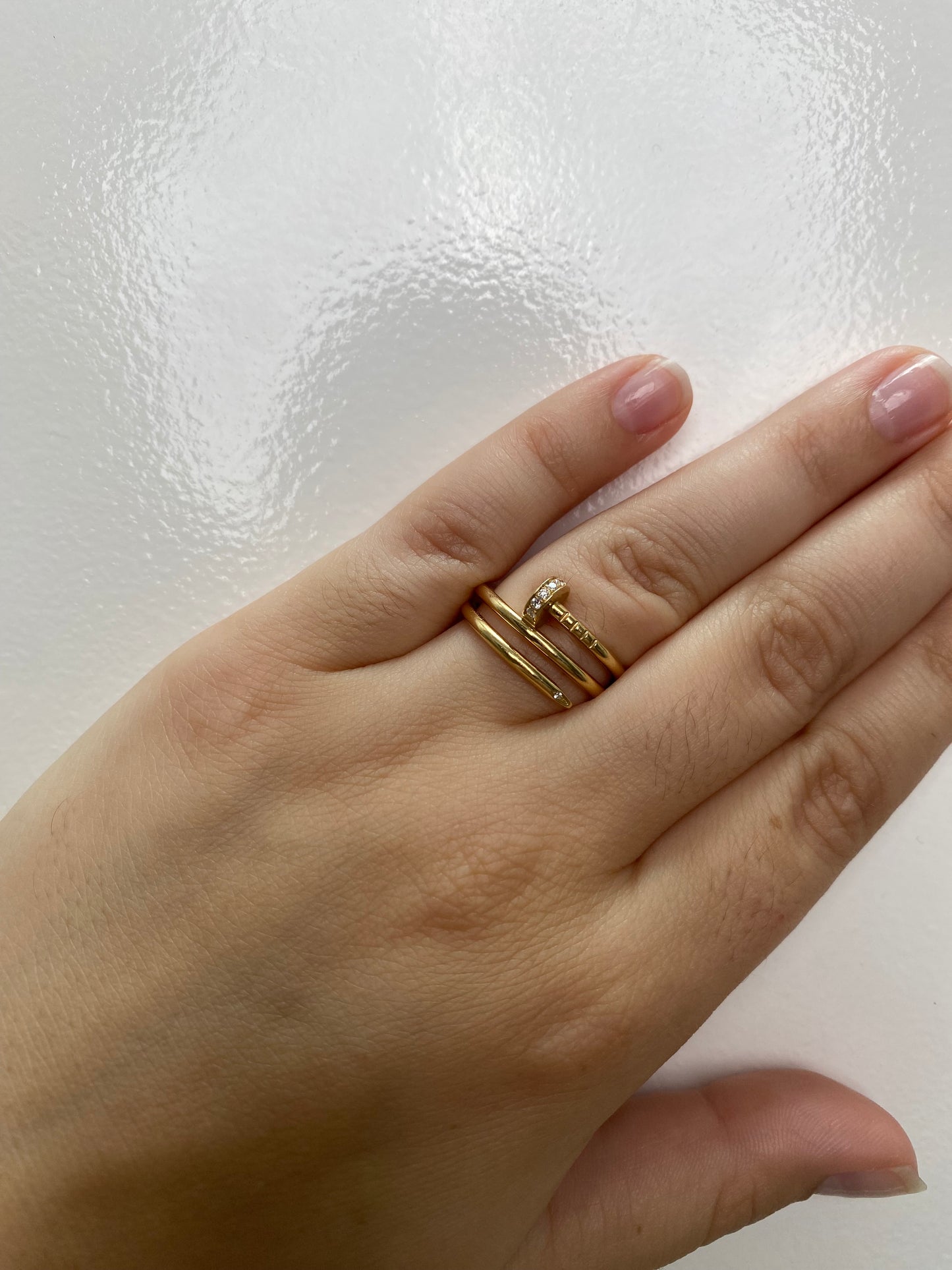 Cartier Juste Un Clou Double Diamond Yellow Gold Ring 53