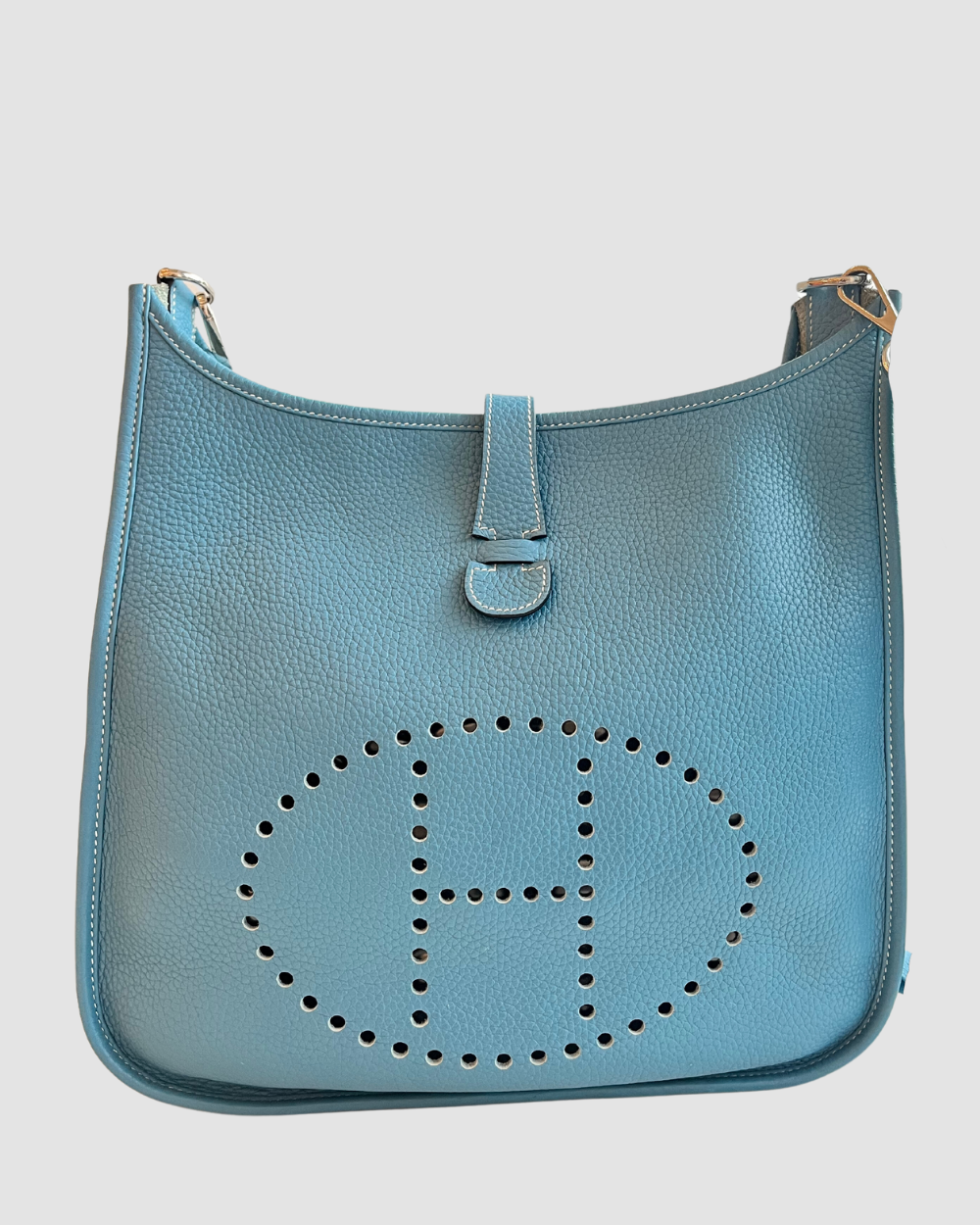 Hermes Evelyne GM Blue Jean Clemence PHW