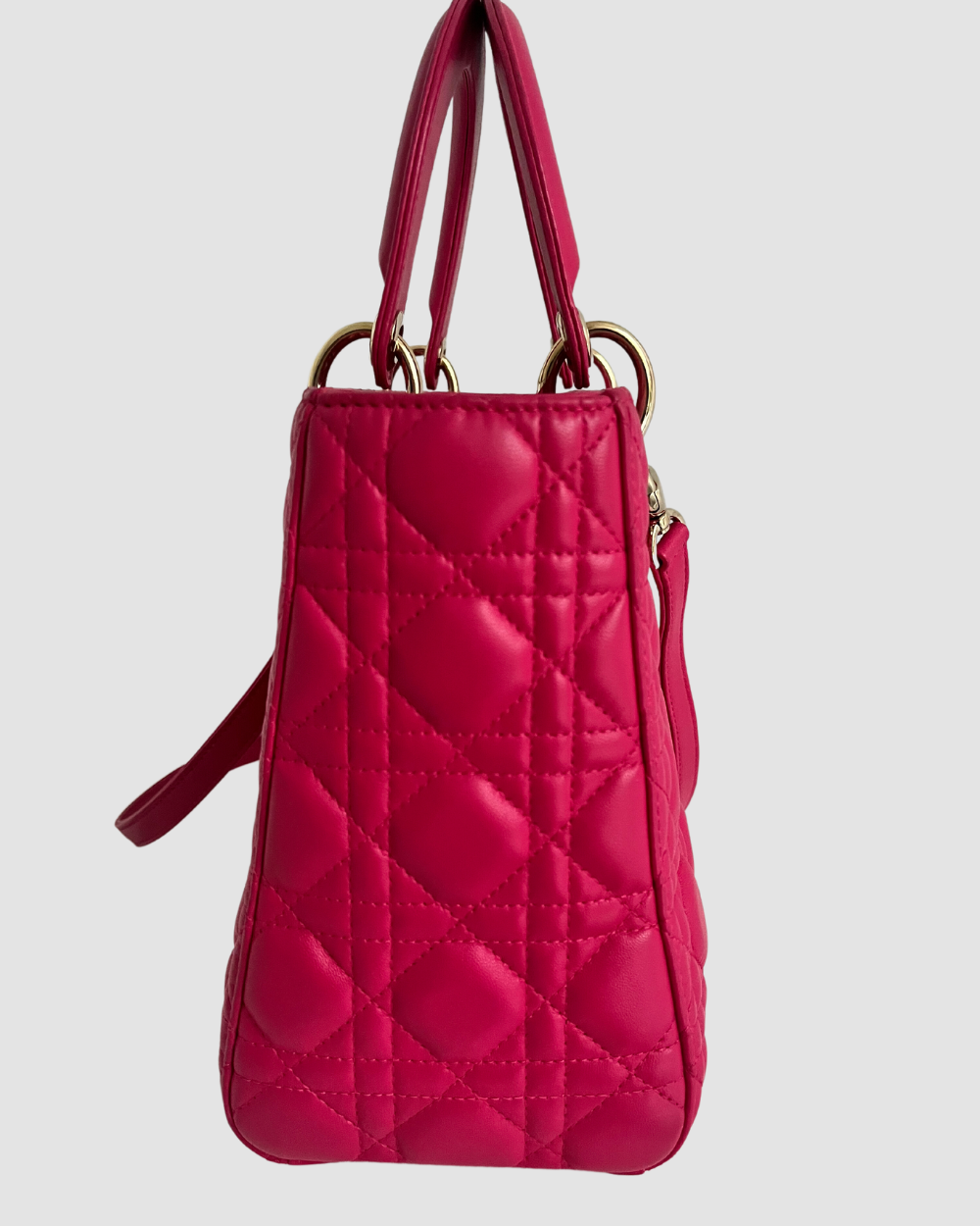 Christian Dior Pink Leather Lady Dior GHW