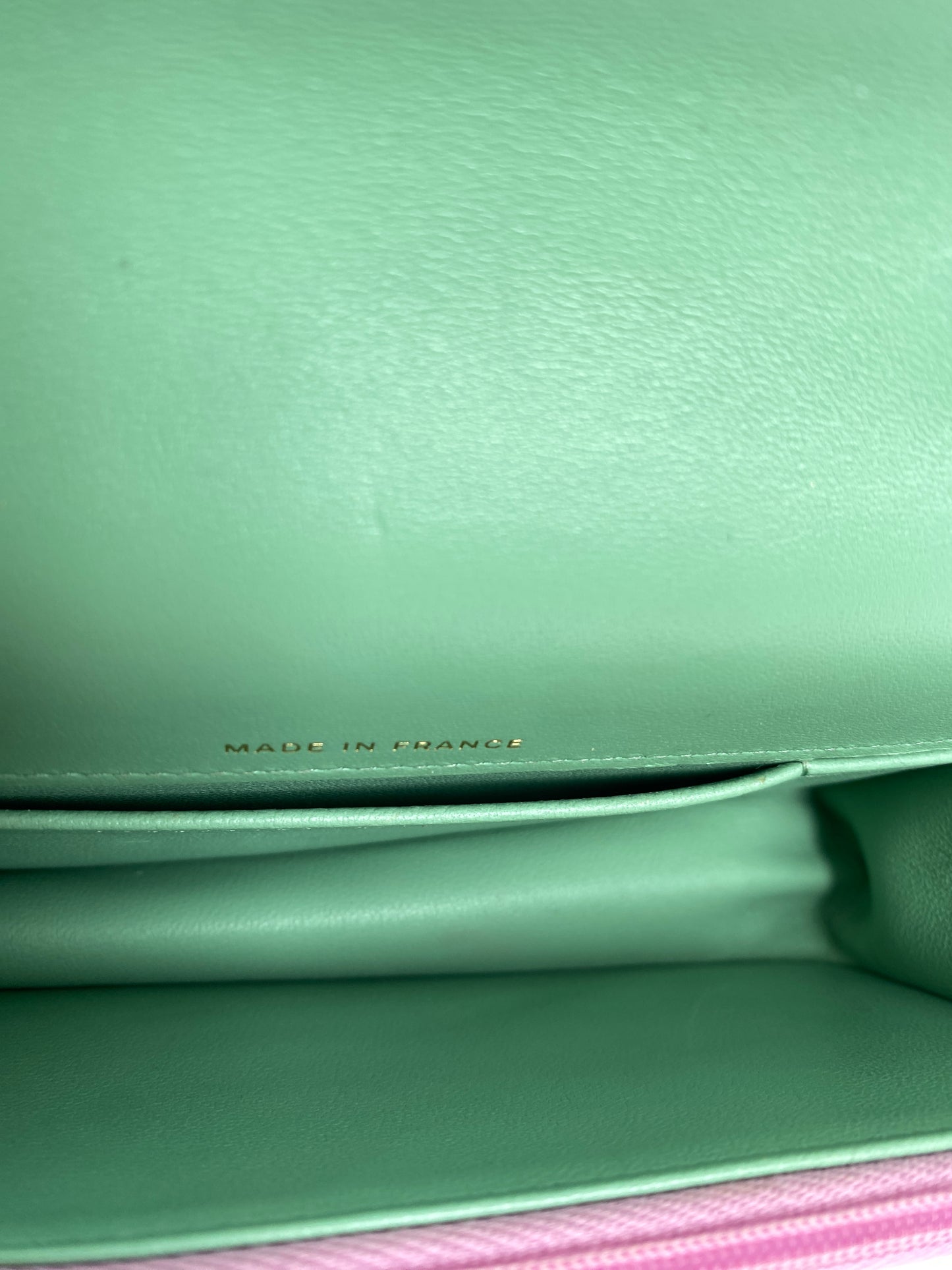 Chanel Pink & Green Top Handle Phone Holder Crossbody Bag GHW