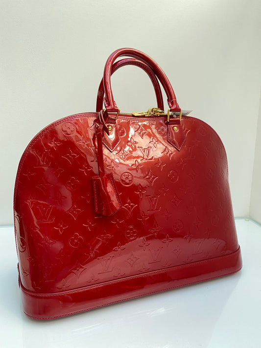 Louis Vuitton Red Vernis Leather Alma GM