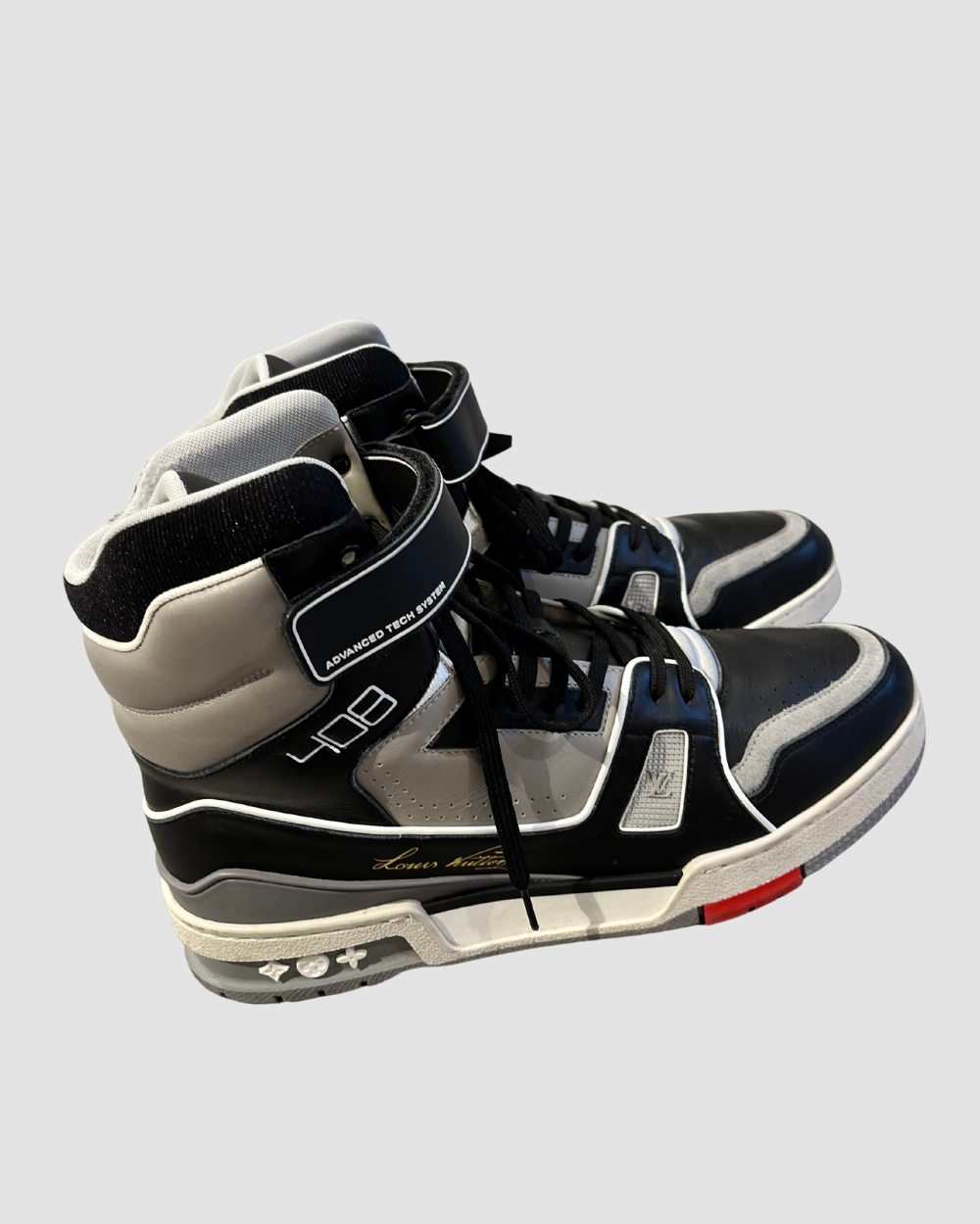 Louis Vuitton Trainer Sneaker Boot High Grey Black