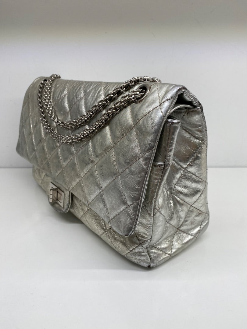 Chanel Jumbo Double Flap Reissue, Metallic Silver SHW