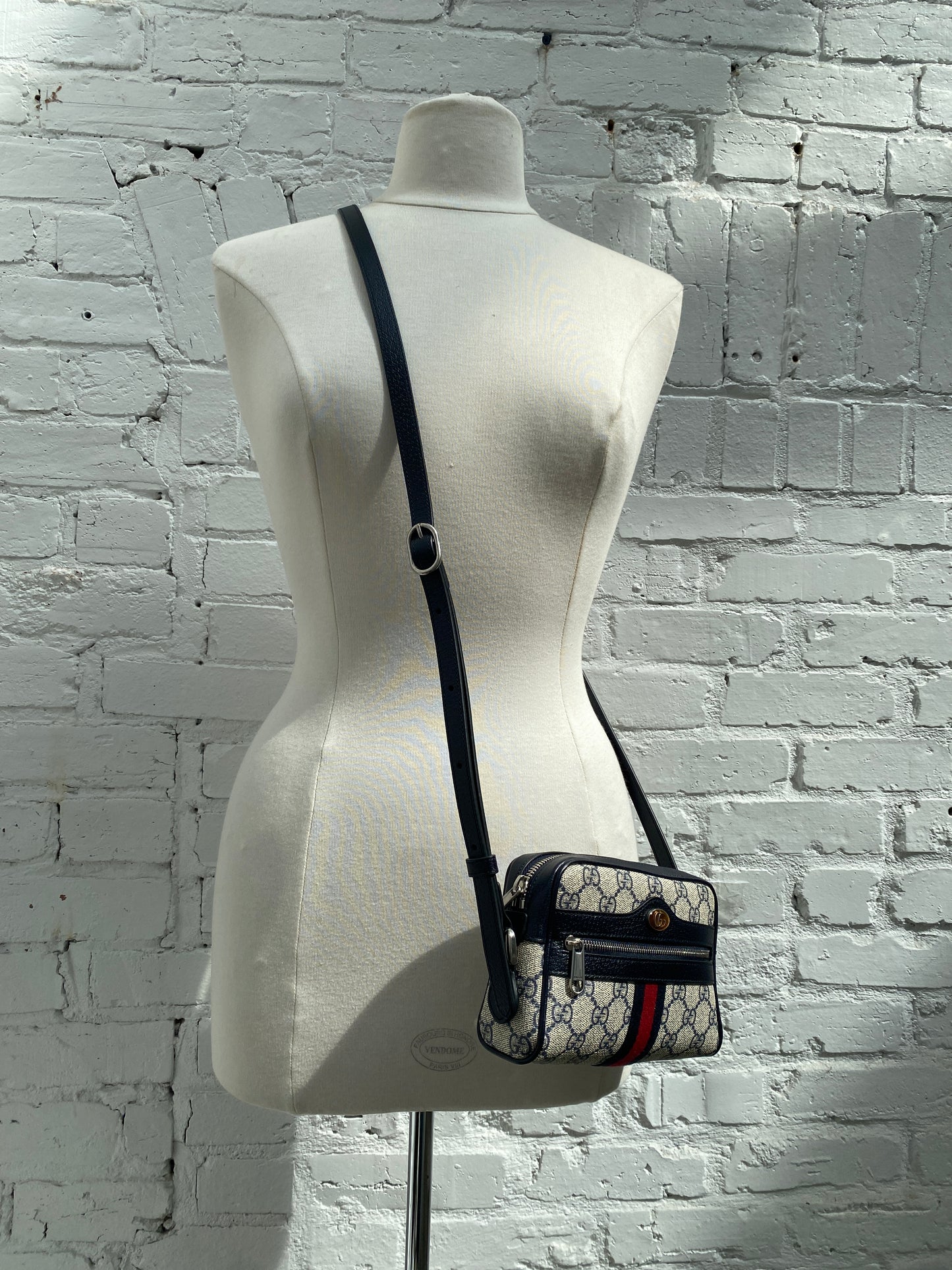 Gucci Navy Webstripe Ophidia Mini Crossbody SHW